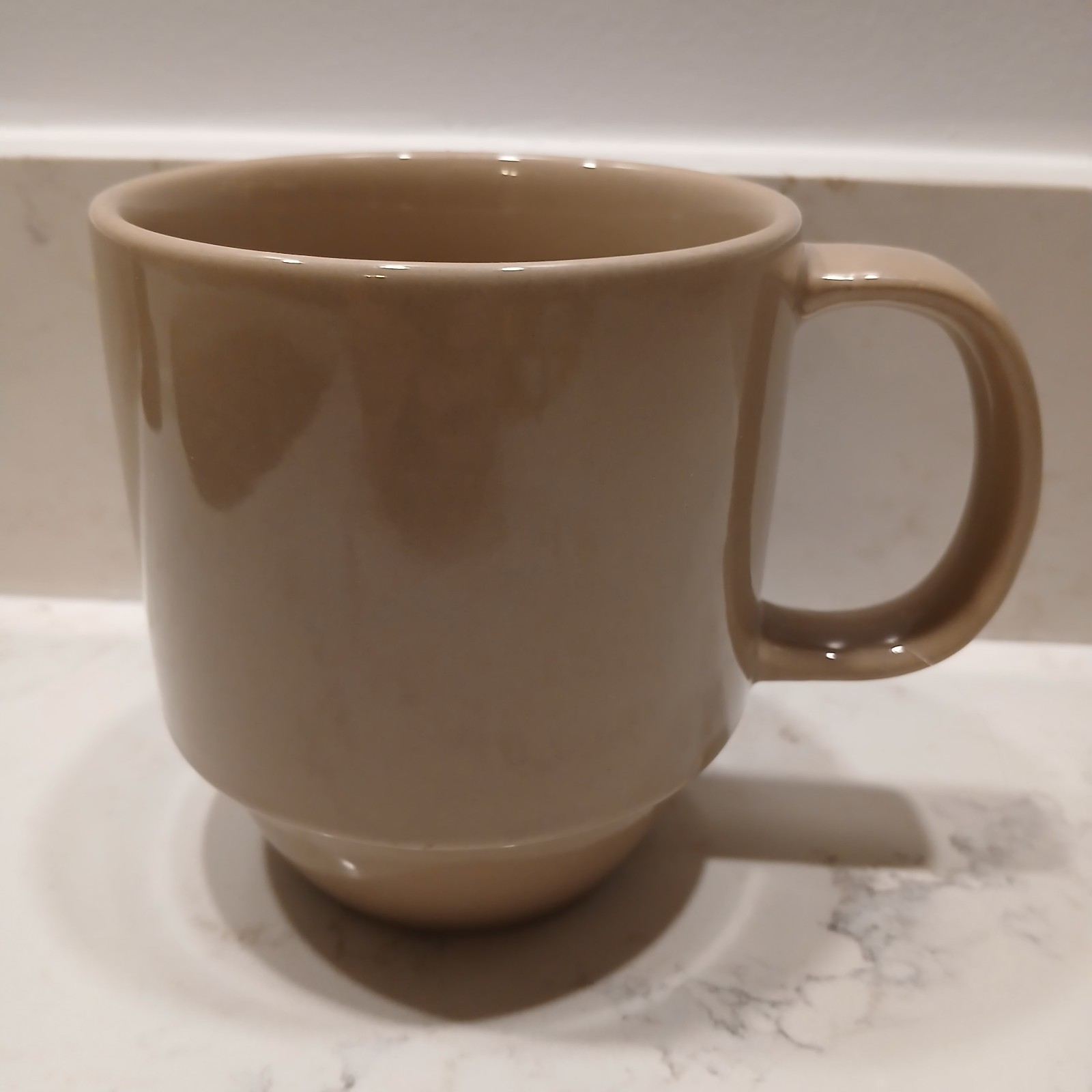 Mainstays Stackables Beige Tan Mug 16 oz Stoneware Coffee Cup Stackable