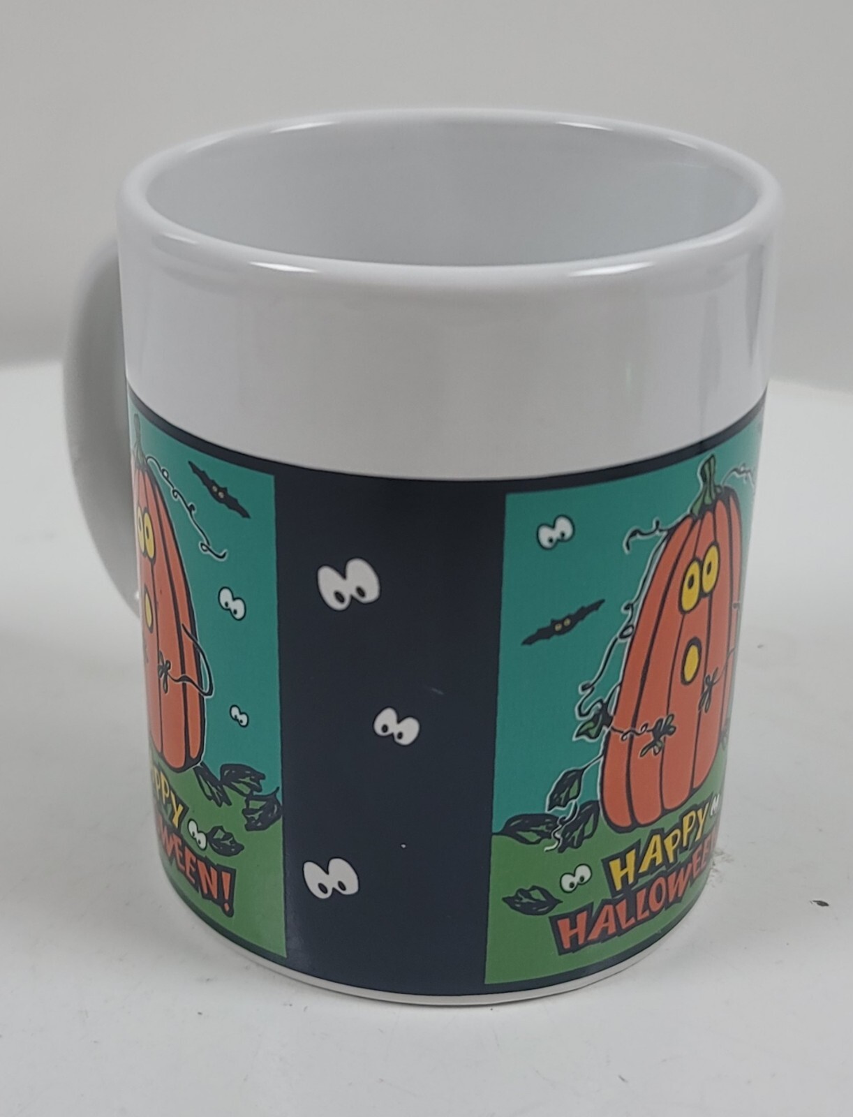 10 oz Ceramic Mug ~Happy Halloween w/Pumpkin & Eyes~ by Sherwood