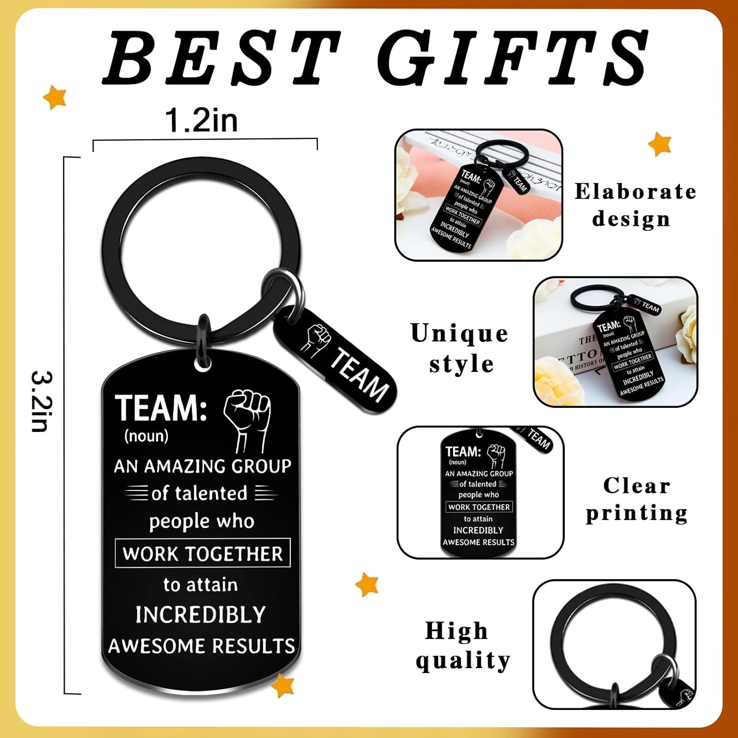 Coworker Stocking Stuffers Team Gift for Coworkers Best Team Ever Keychain Gifts
