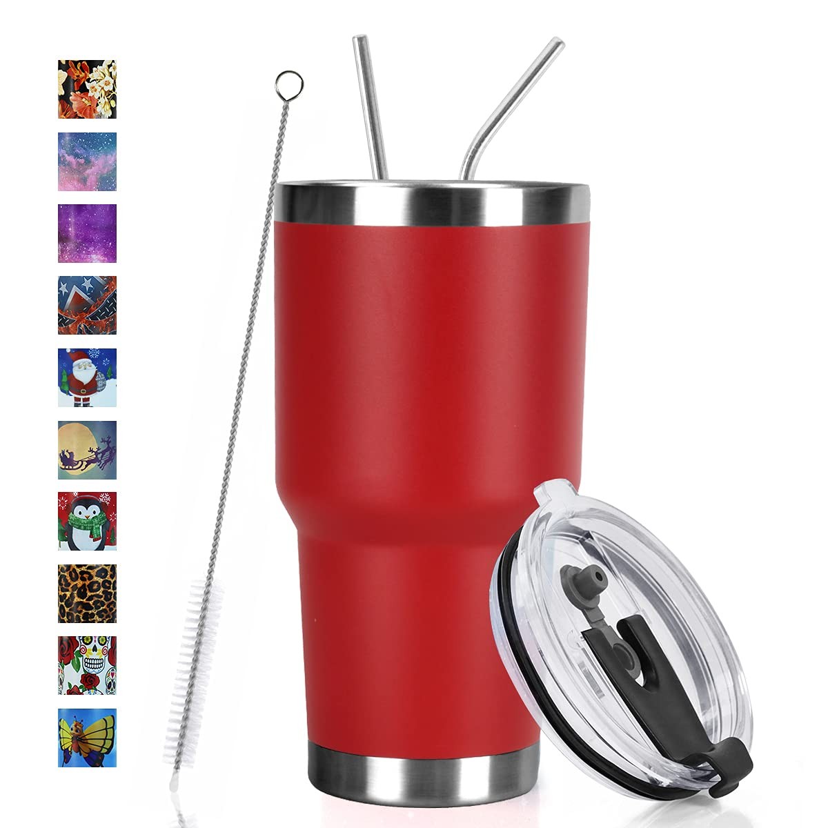 30oz Tumbler Double Wall Stainless Steel Vacuum Insulated Travel Mug with Spl…