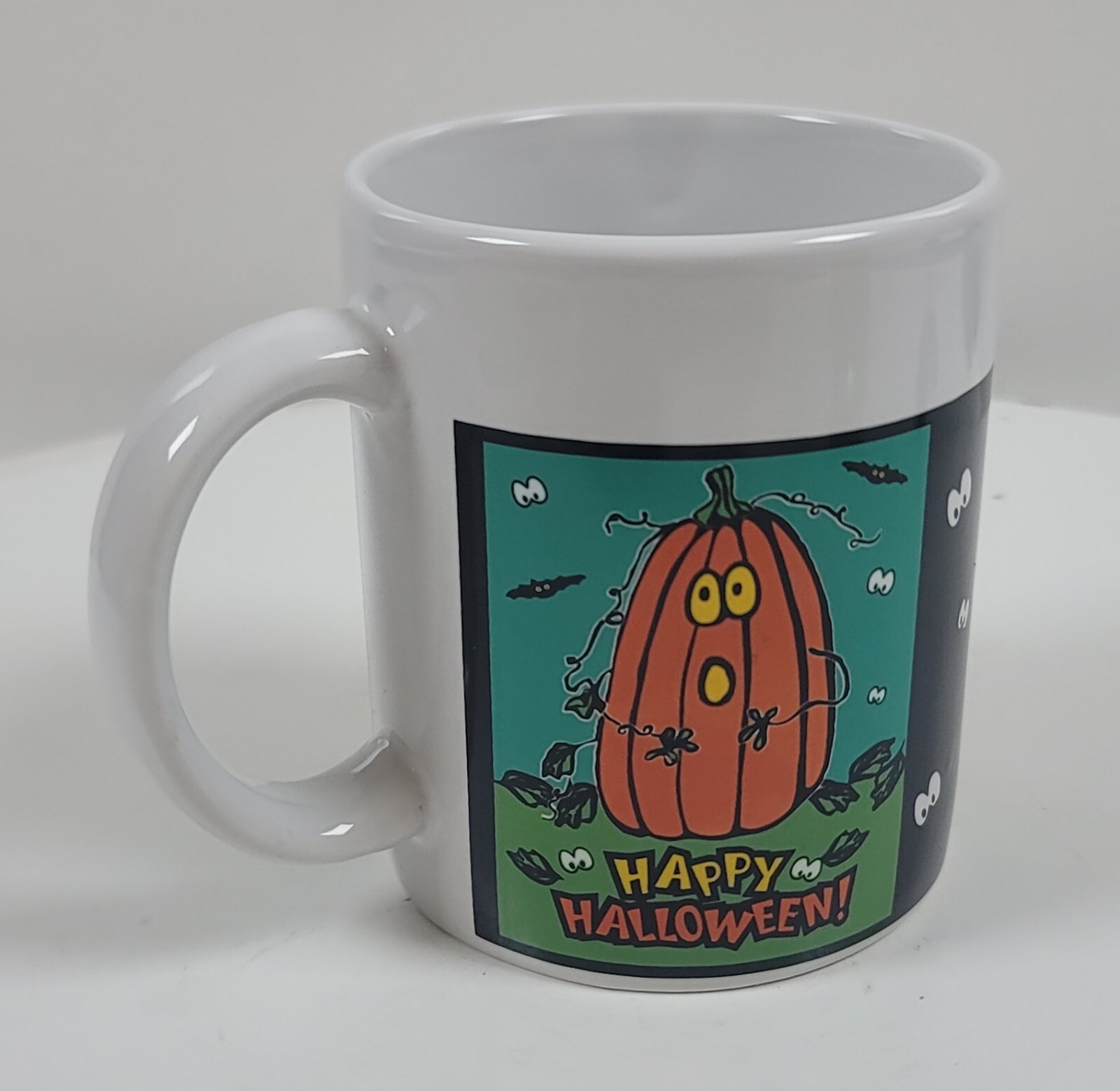 10 oz Ceramic Mug ~Happy Halloween w/Pumpkin & Eyes~ by Sherwood