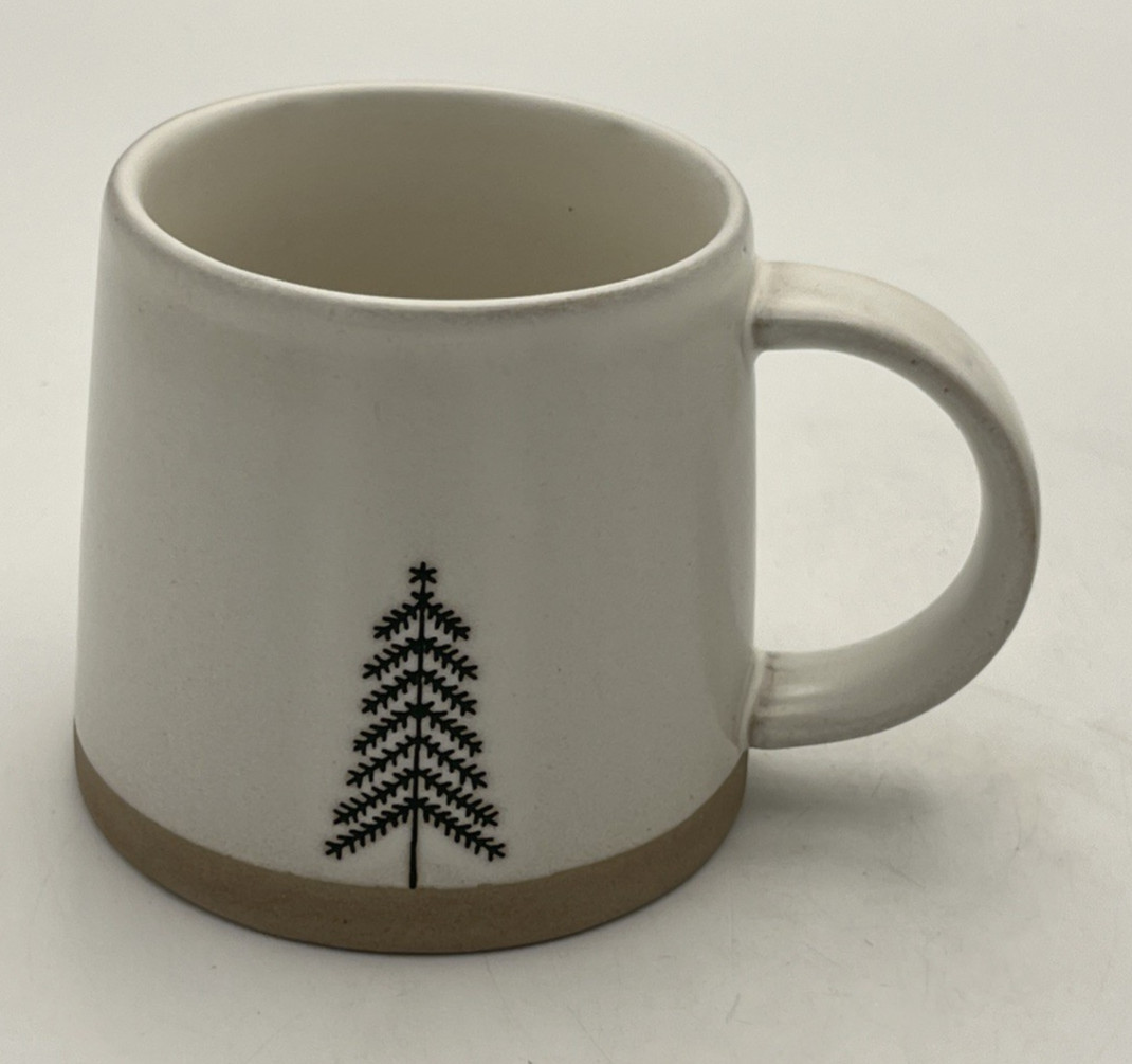 Hearth and Hand Magnolia 2022 Christmas Tree Mugs Set of 3 White Stoneware