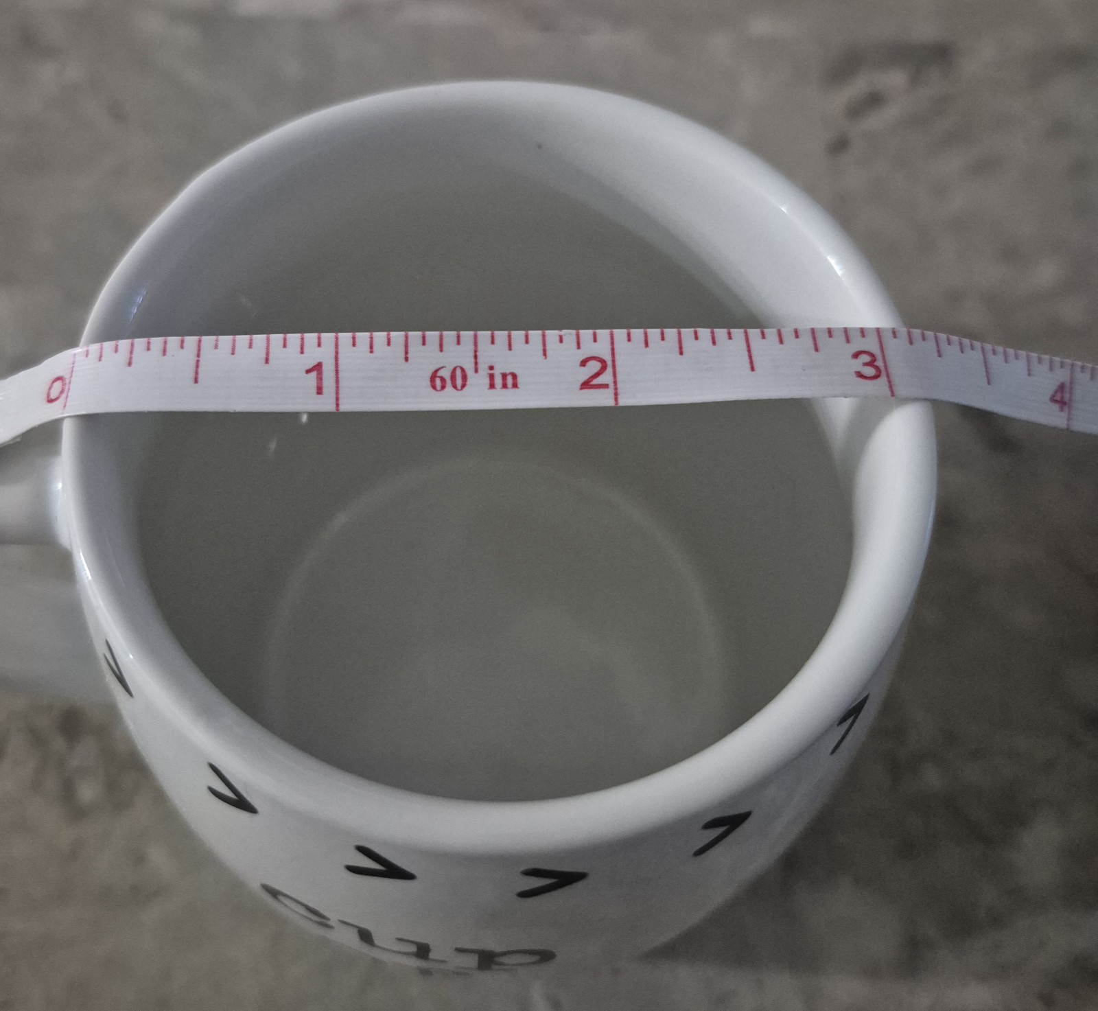 White Ceramic 14 oz Coffee Mug “Cup of Happy” Black Text Novelty Design