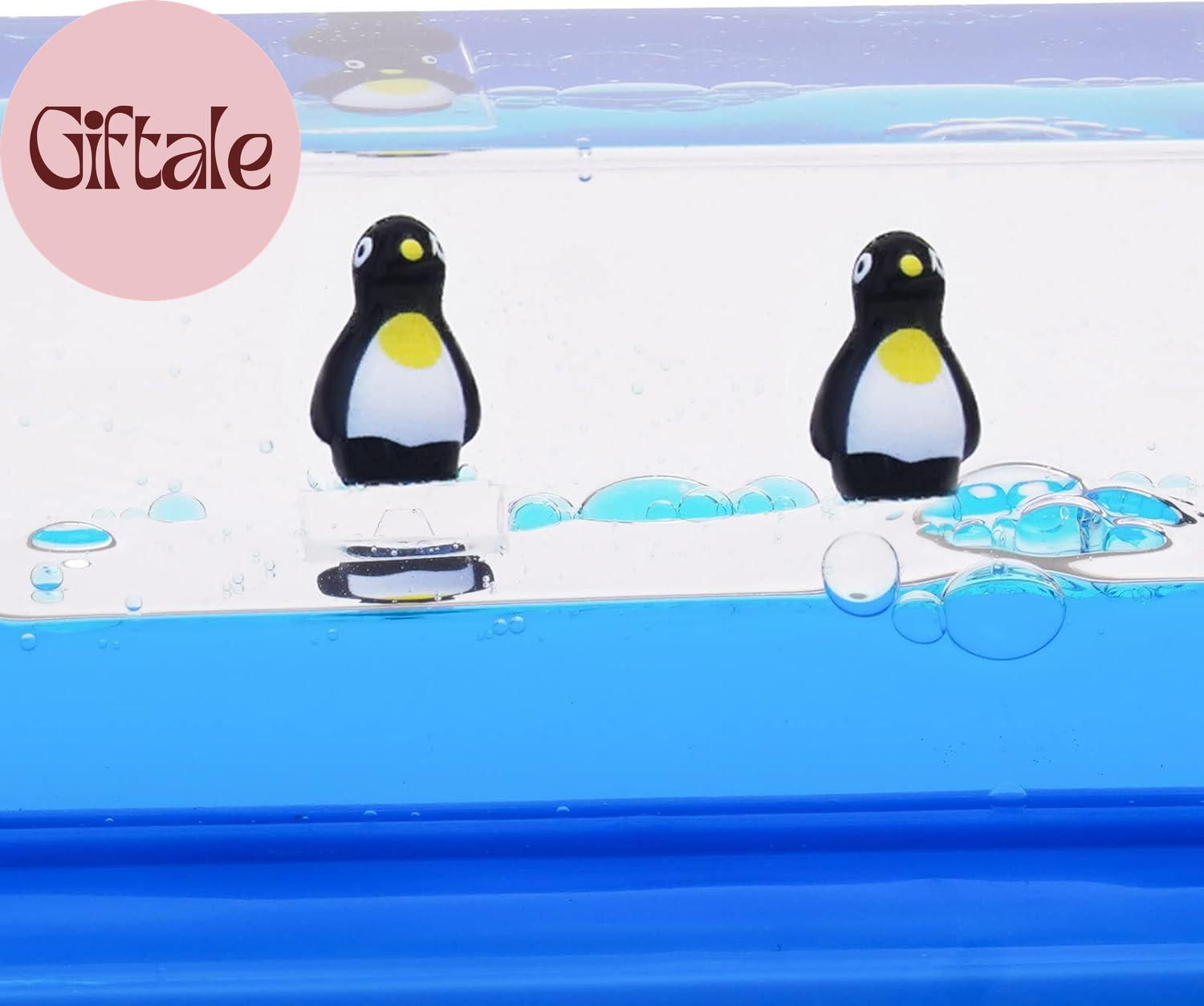 Unsinkable Surfing Penguin Liquid Wave Paperweight Desk Sensory Toy Gifts for Ki