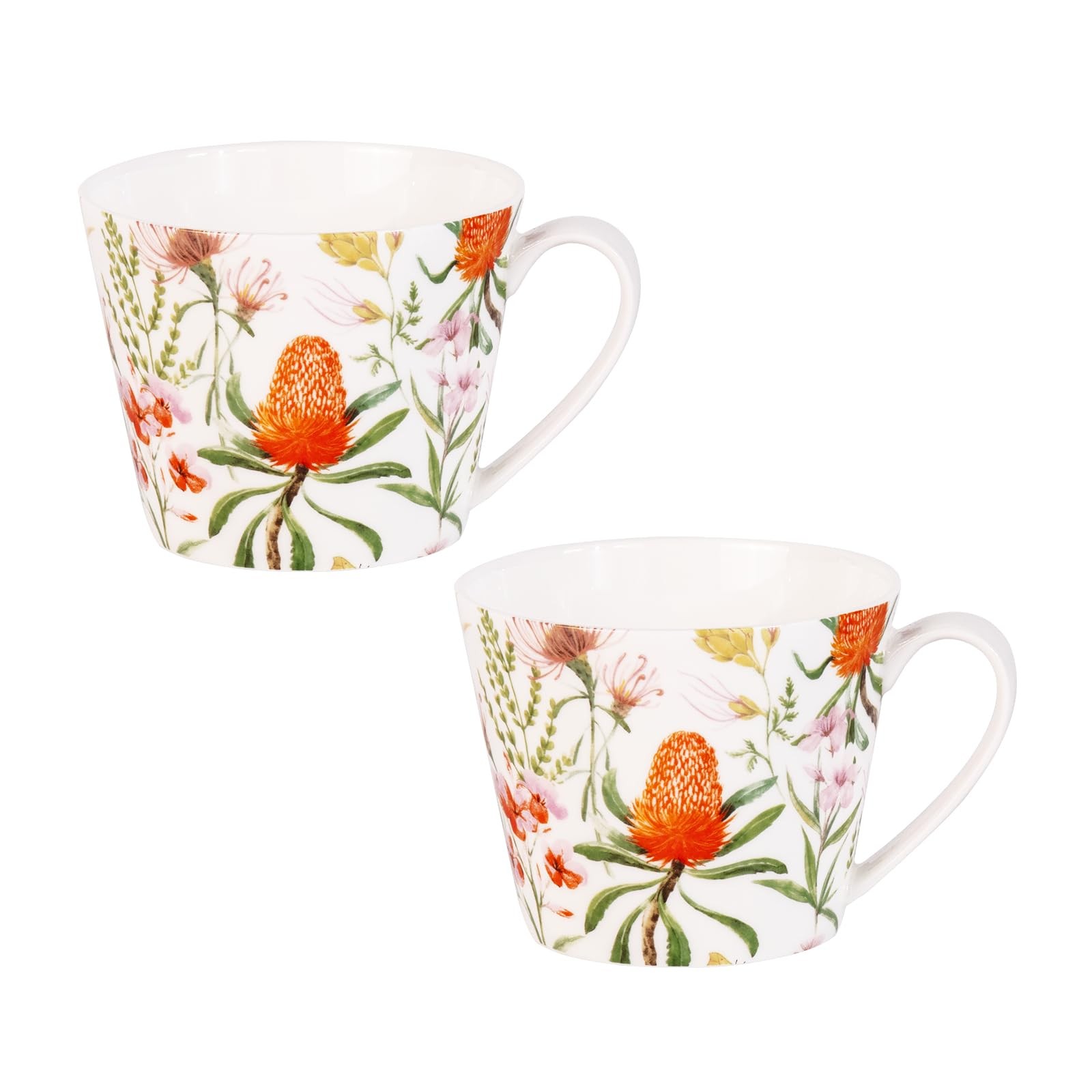 Bone China Mugs 16 oz Coffee Mugs with Handle, Tea Cup Set of 2 Porcelain Esp…
