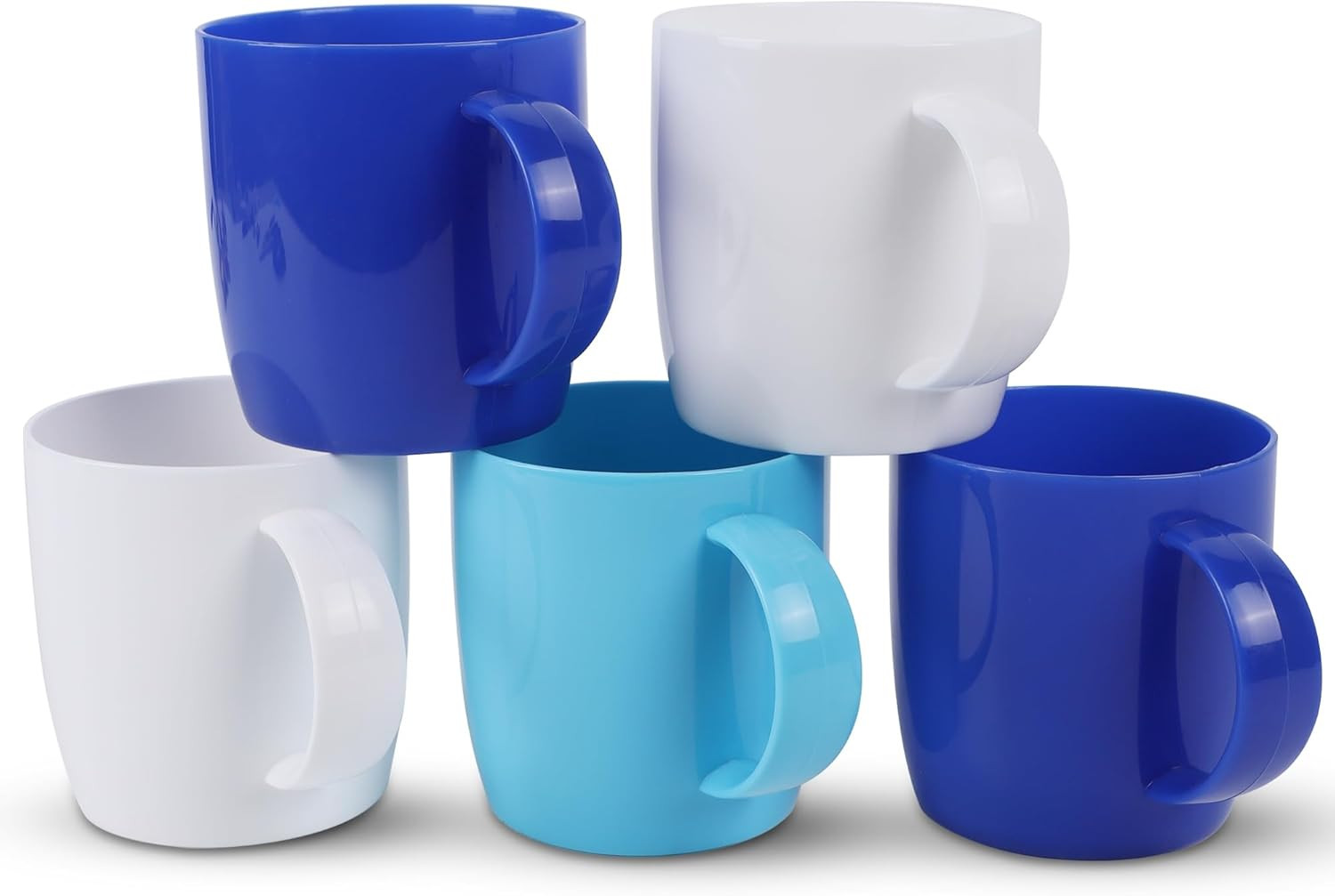 Reusable Plastic Drinking Cup with Handle, BPA Free Microwave & Dishwasher Safe