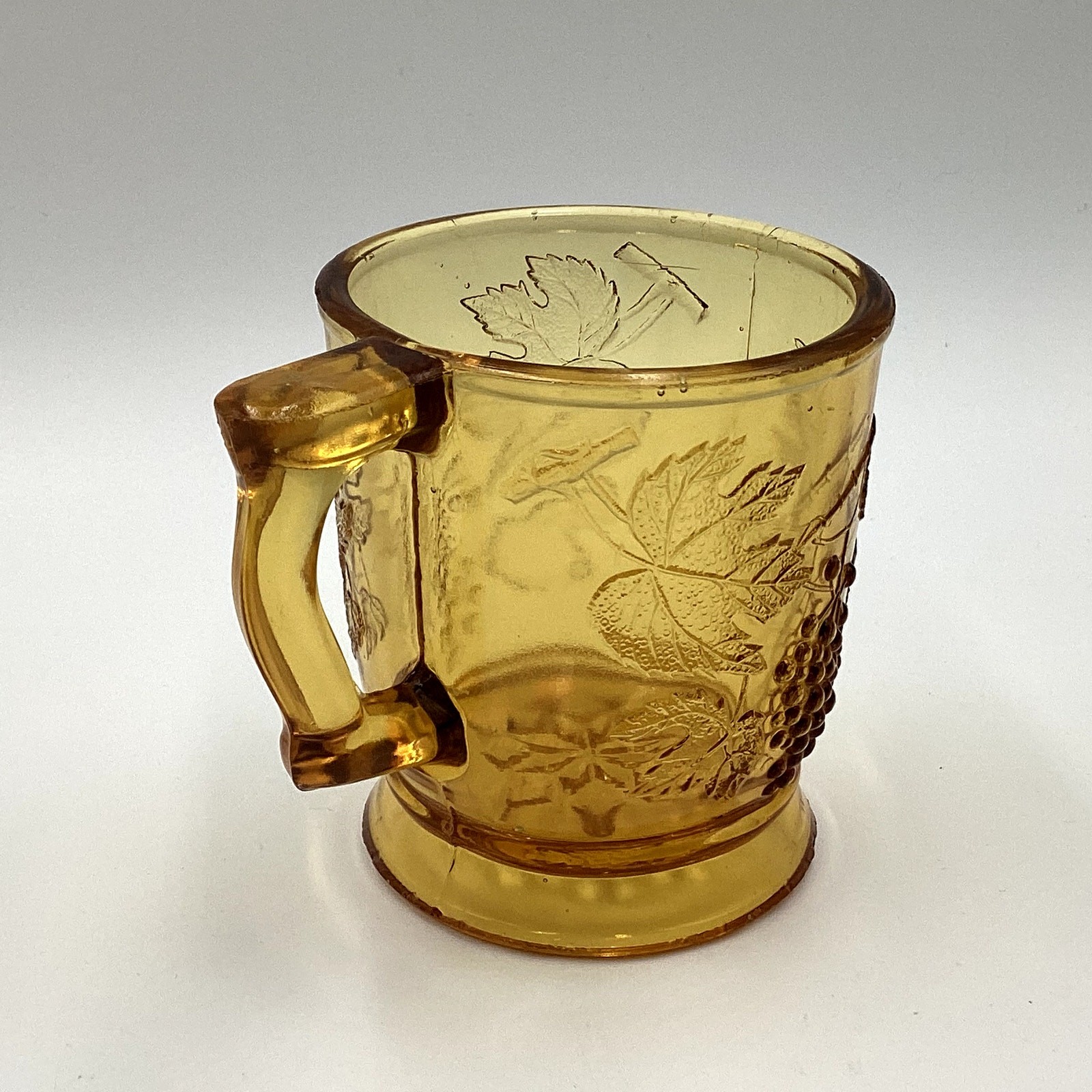 EAPG Bryce Brothers Amber Glass Mug Grape Bunch