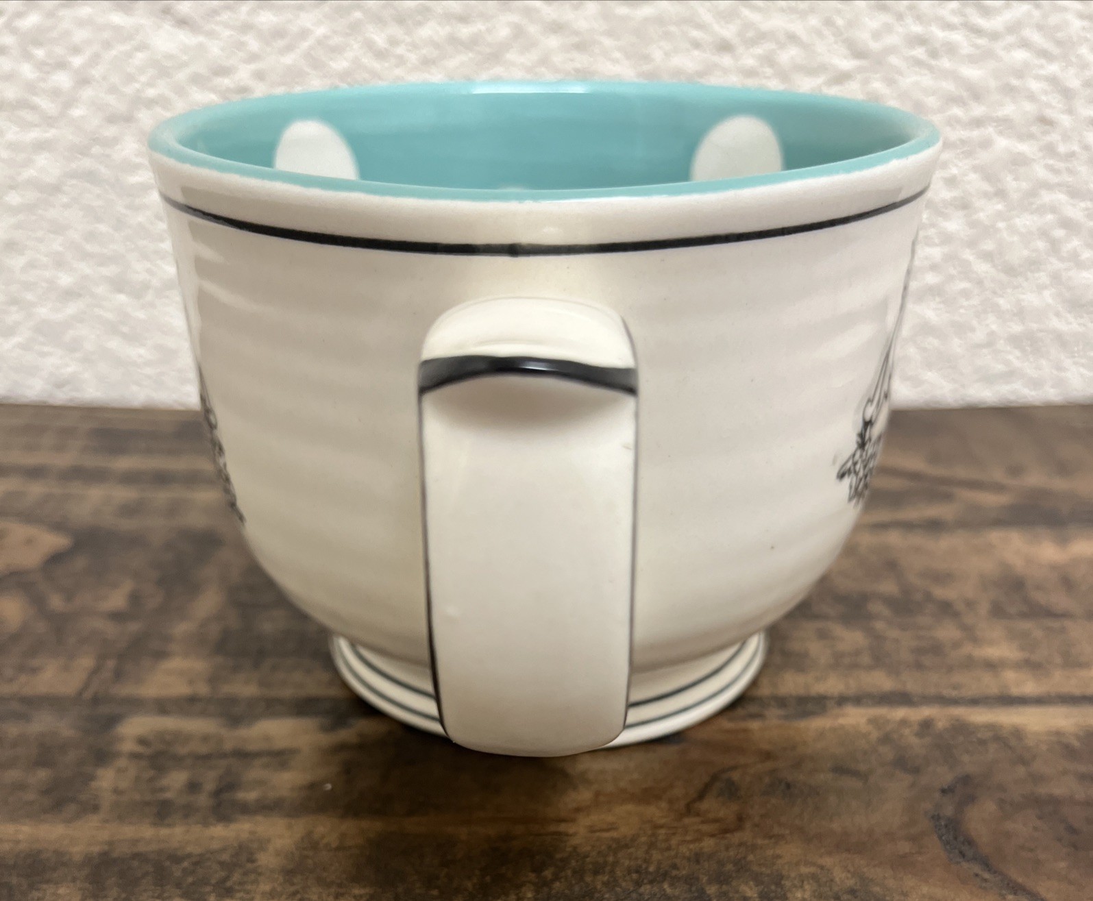 Anthropologie Katie Mandy “Try Your Best” Coffee Mug Tea Cup Polka Dot 14oz