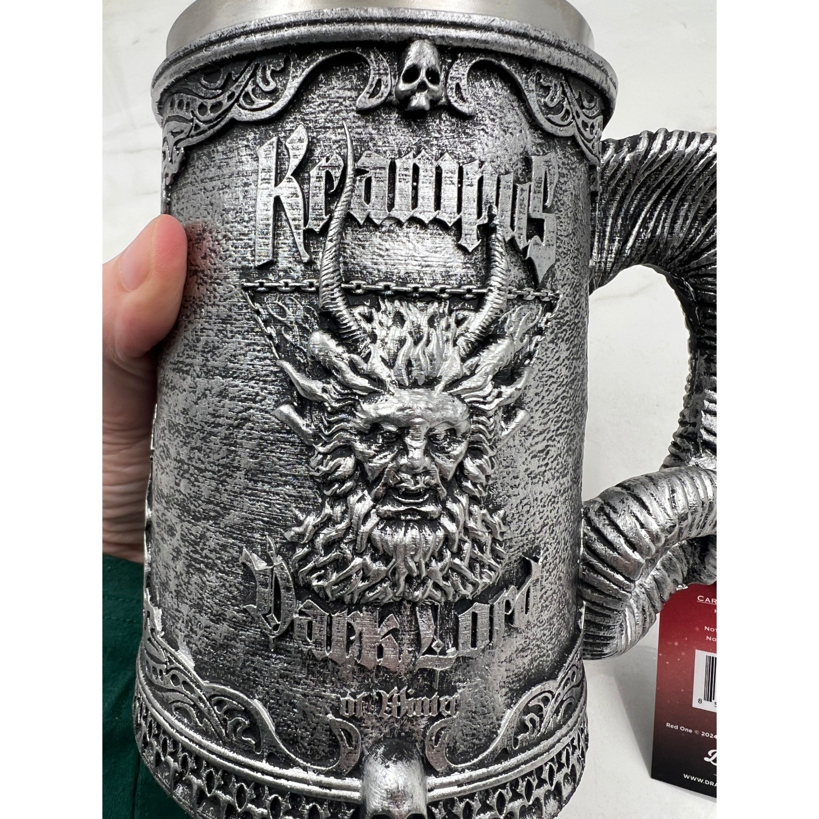 Red One Movie Krampushlap Stein 17oz Krampus Dark Lord of Winter Silver Mug NEW