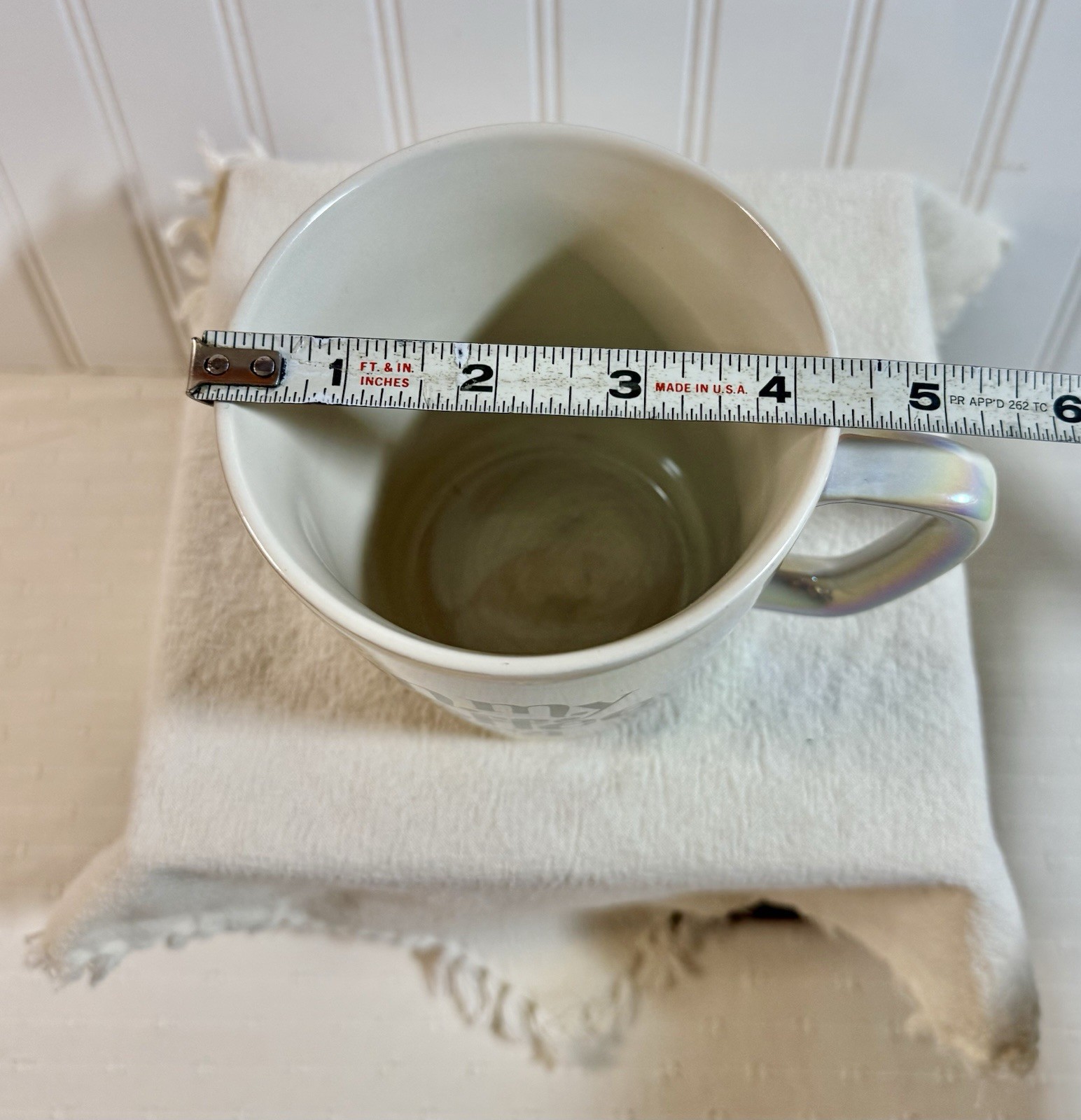 Thyme & Table “In My Coffee Era” Iridescent Oversized Coffee Mug 4.25”X4.5” Mint