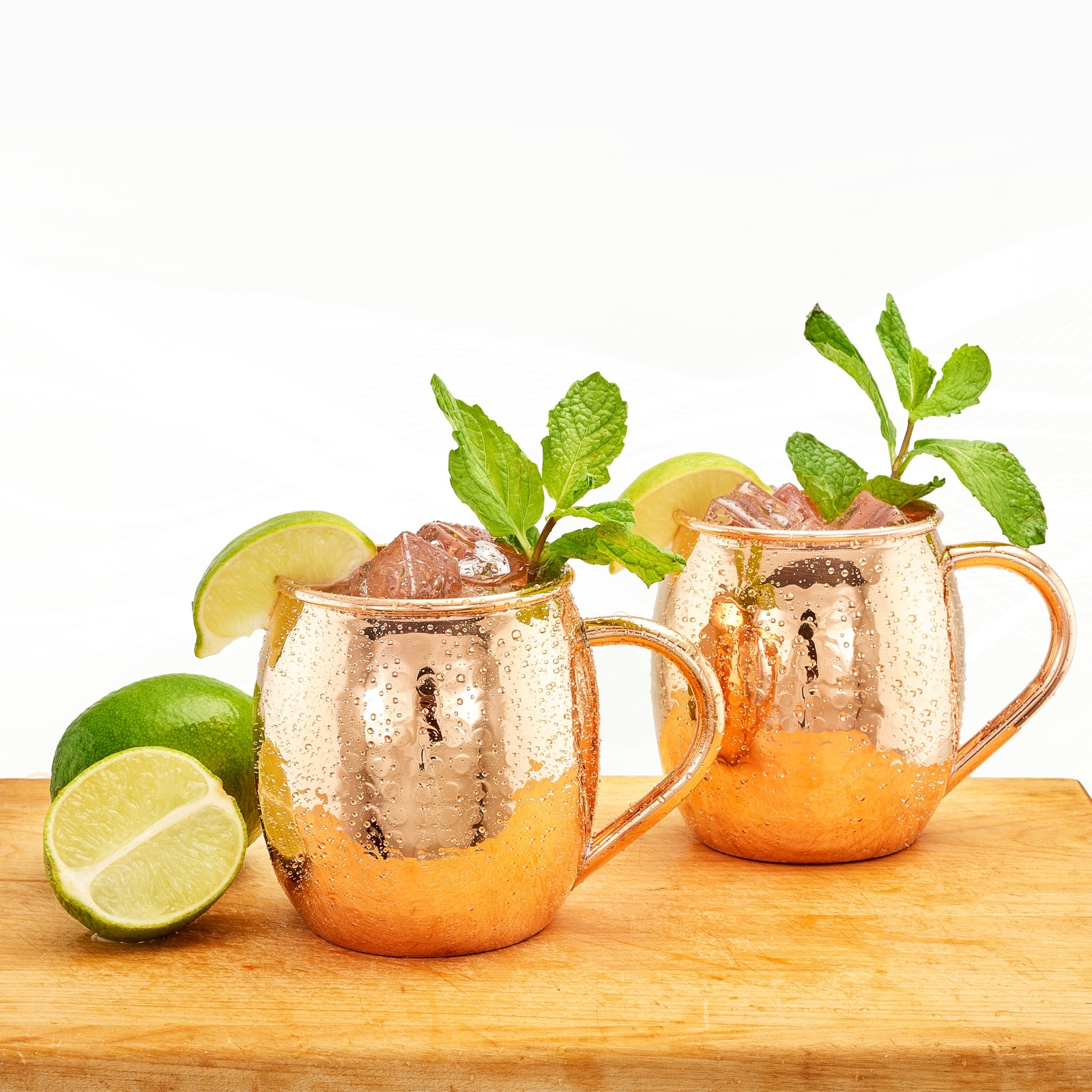 New_Hammered Solid Copper Moscow Mule Mug, 16 Oz., Set of 2_Copper_SZ_16