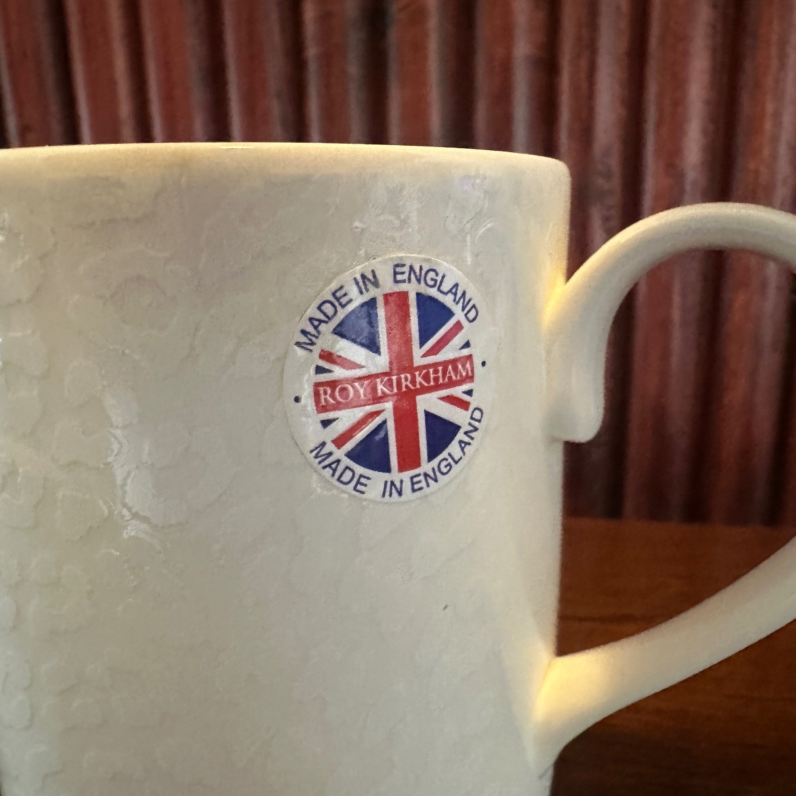 Roy Kirkham Mug White Leopard Print Fine Bone China Made in England Cream Ivory