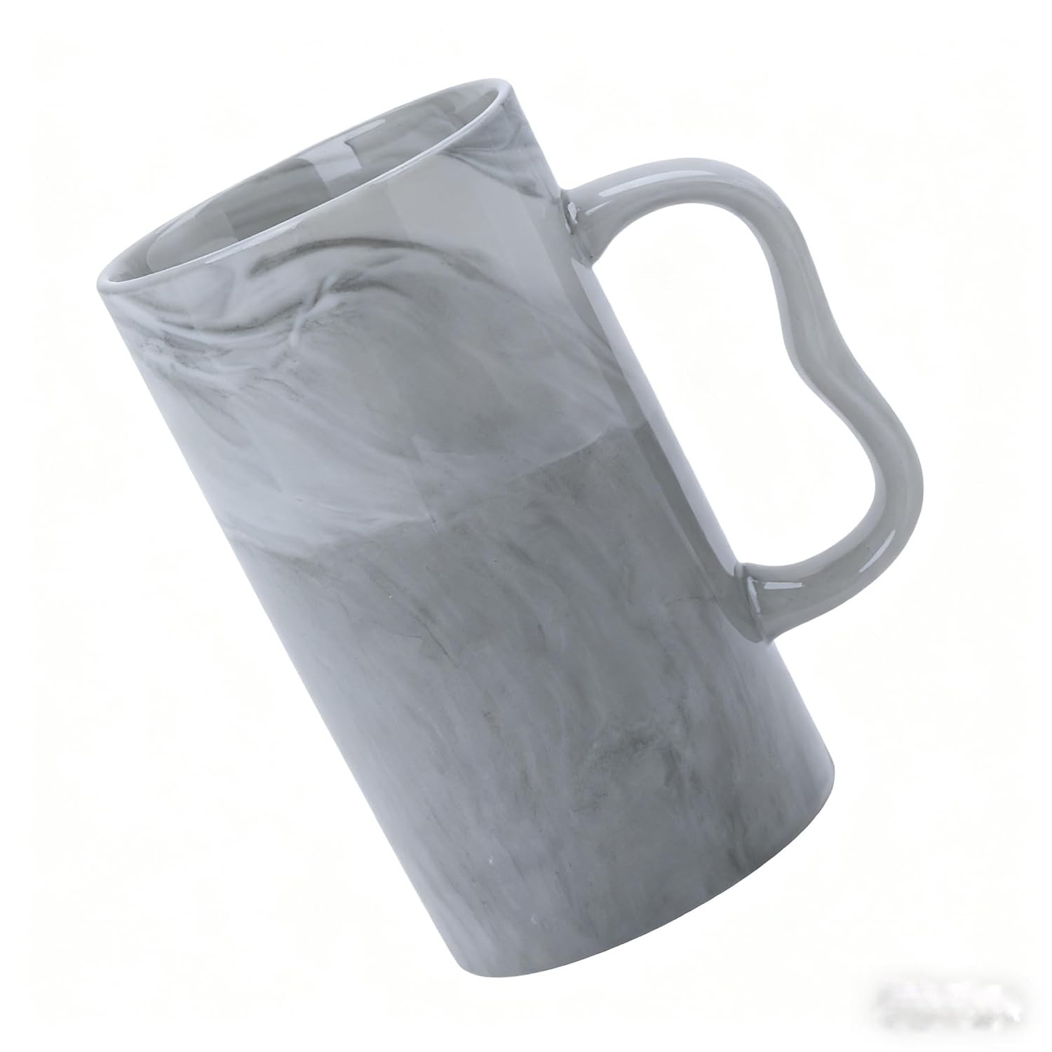 20 oz Marble Coffee Mug,Large Ceramic Diner Cup, Tall Tea Cups with M Handle for