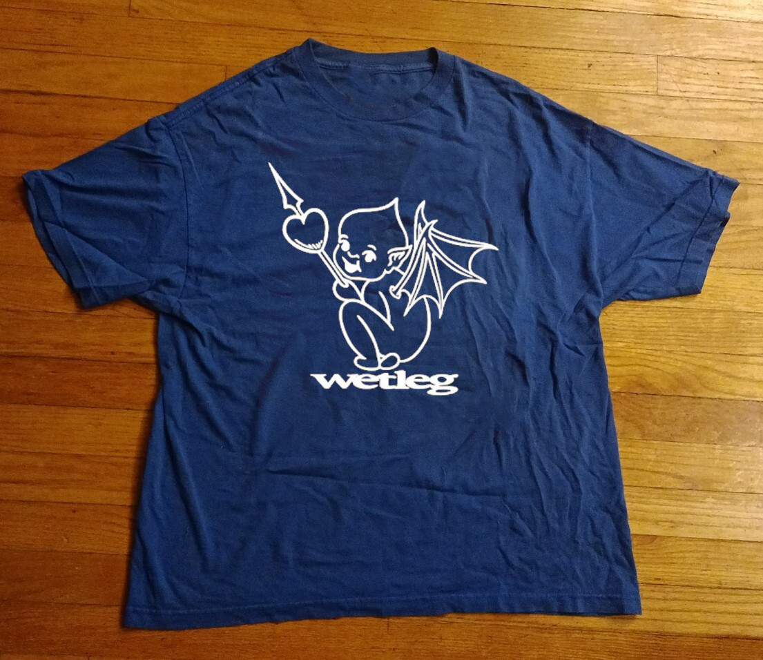 Hot Rare Devil Wet Leg Band Cotton Navy Blue S-5XL Unisex Shirt AA374