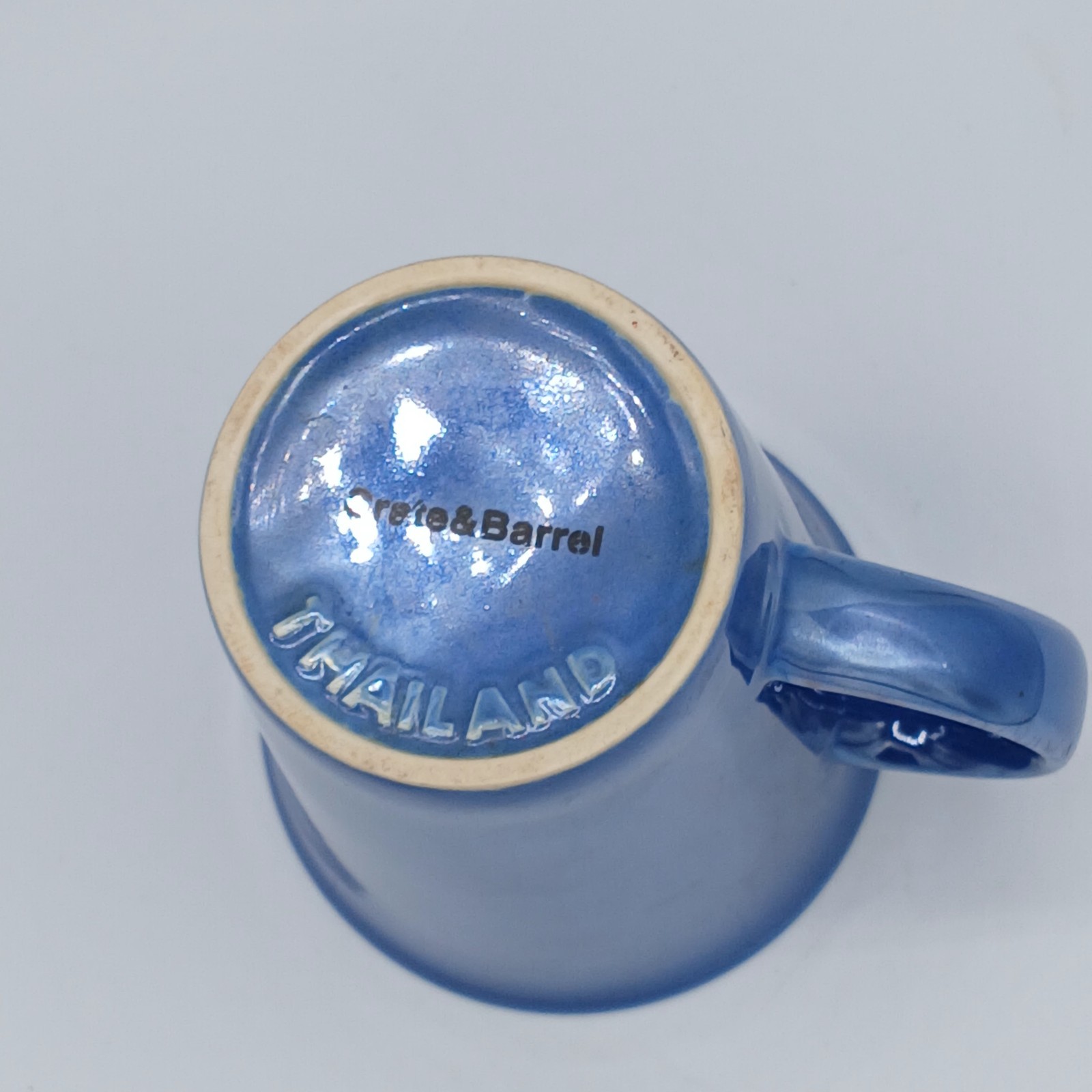 Crate & Barrel Blue Coffee Tea Mug Cup Made In Thailand 10 Oz