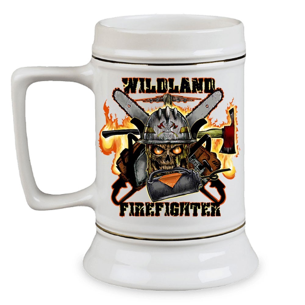 Drip Torch Wildland Firefighter 22 oz Ceramic Custom Stein