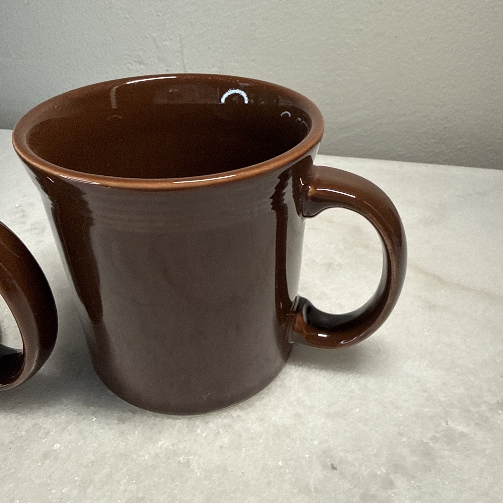 Fiesta Square Coffee Mugs Chocolate Brown Pair Of 2 Fiestaware