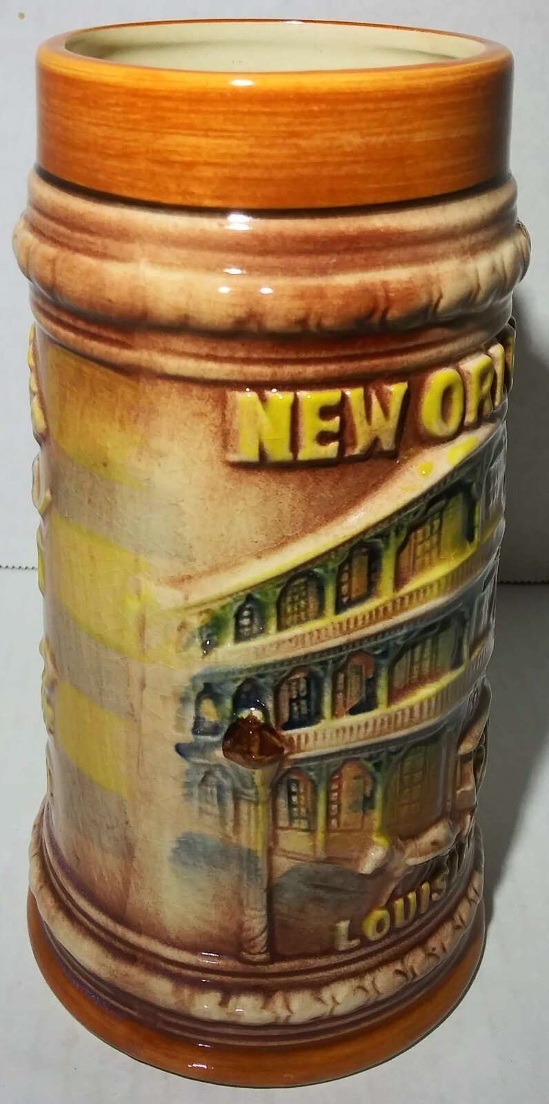 New Orleans Souvenir Stein French Quarter Bourbon Street Vintage Made In Japan