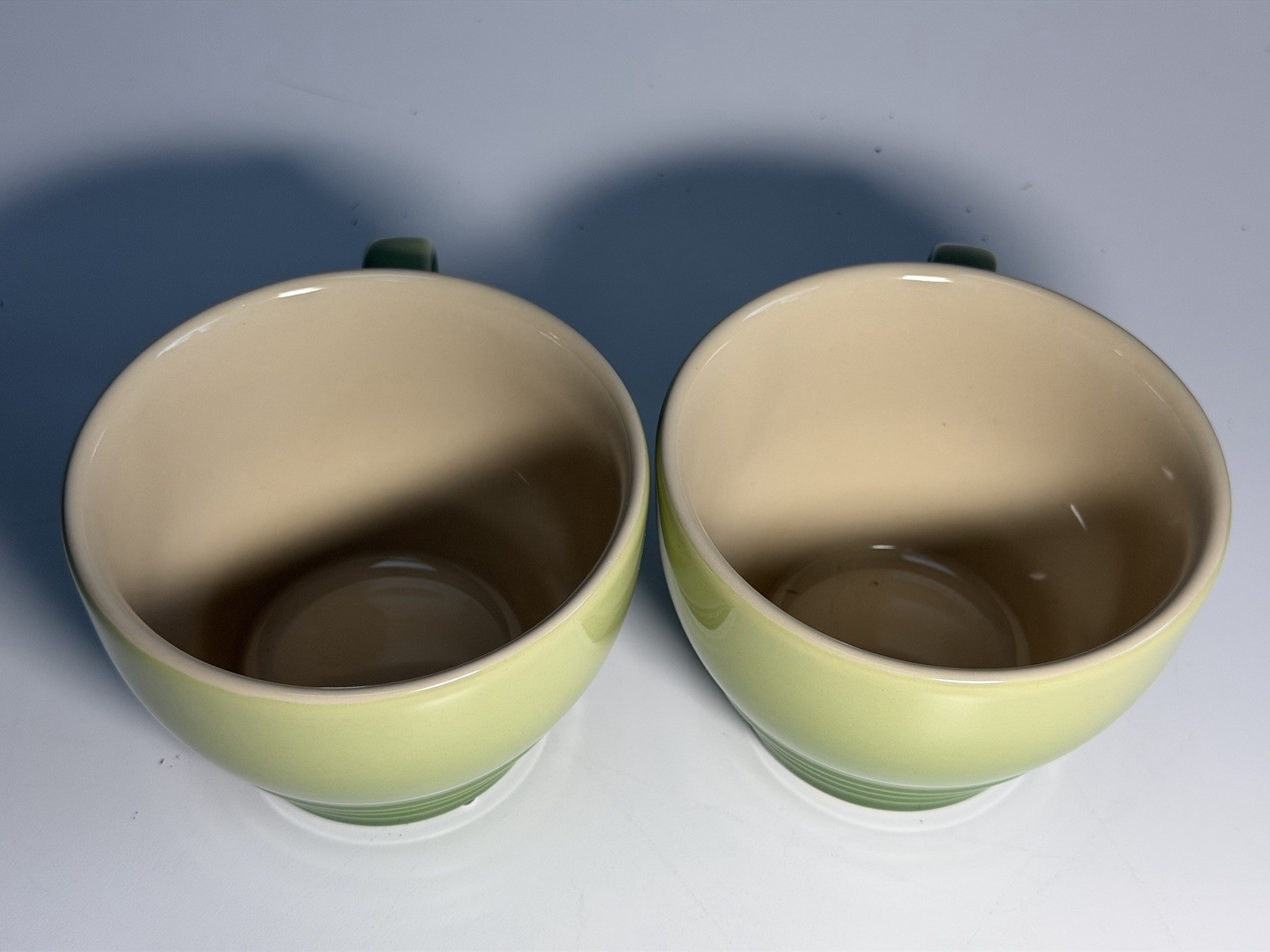 Le Creuset Giant Cappuccino Cups Palm Green Ceramic 400 ml ~ Set of 2 ~