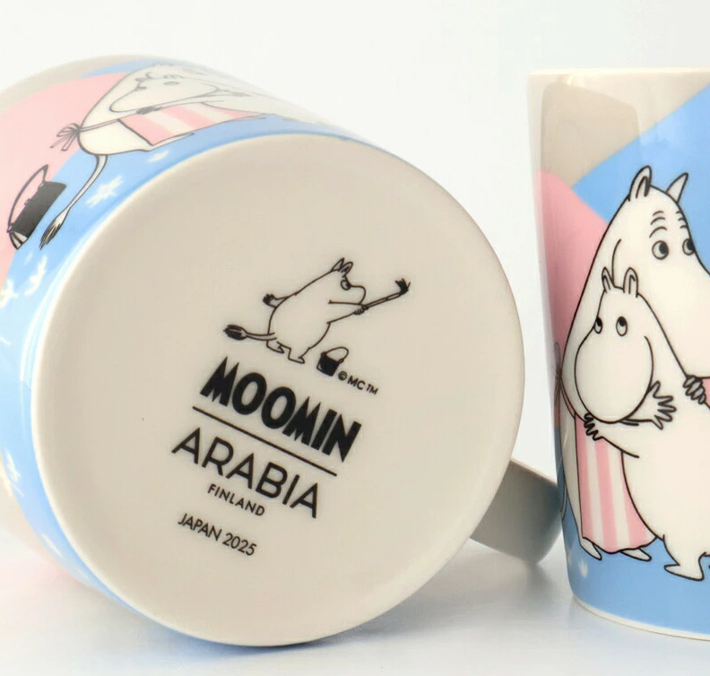 [5 mugs] Moomin ARABIA Home at Last Mug Cup 0.3L Red Cross Japan New w/Box