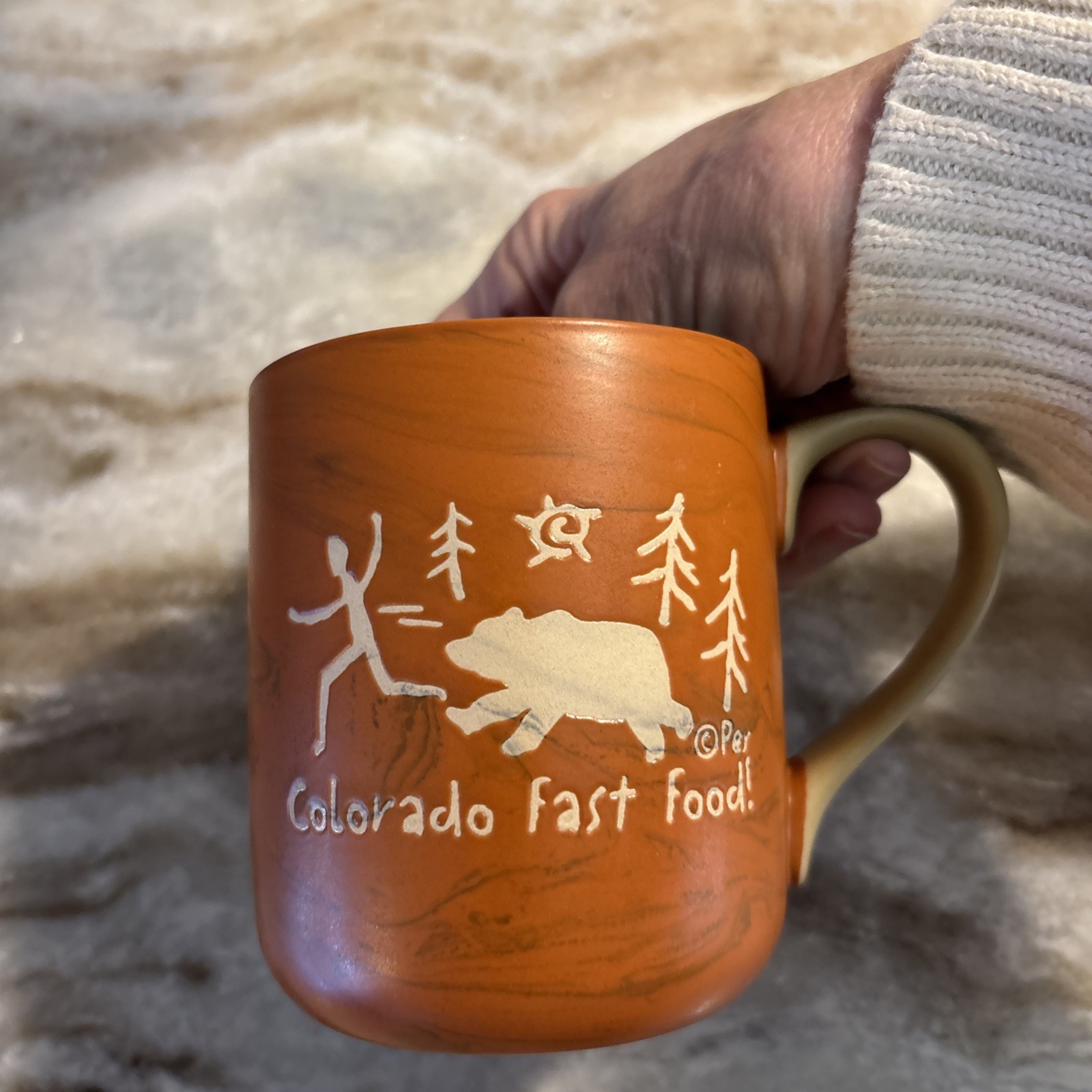 2 Colorado Coffee Mugs, 12 ounce, Fast Food Bear