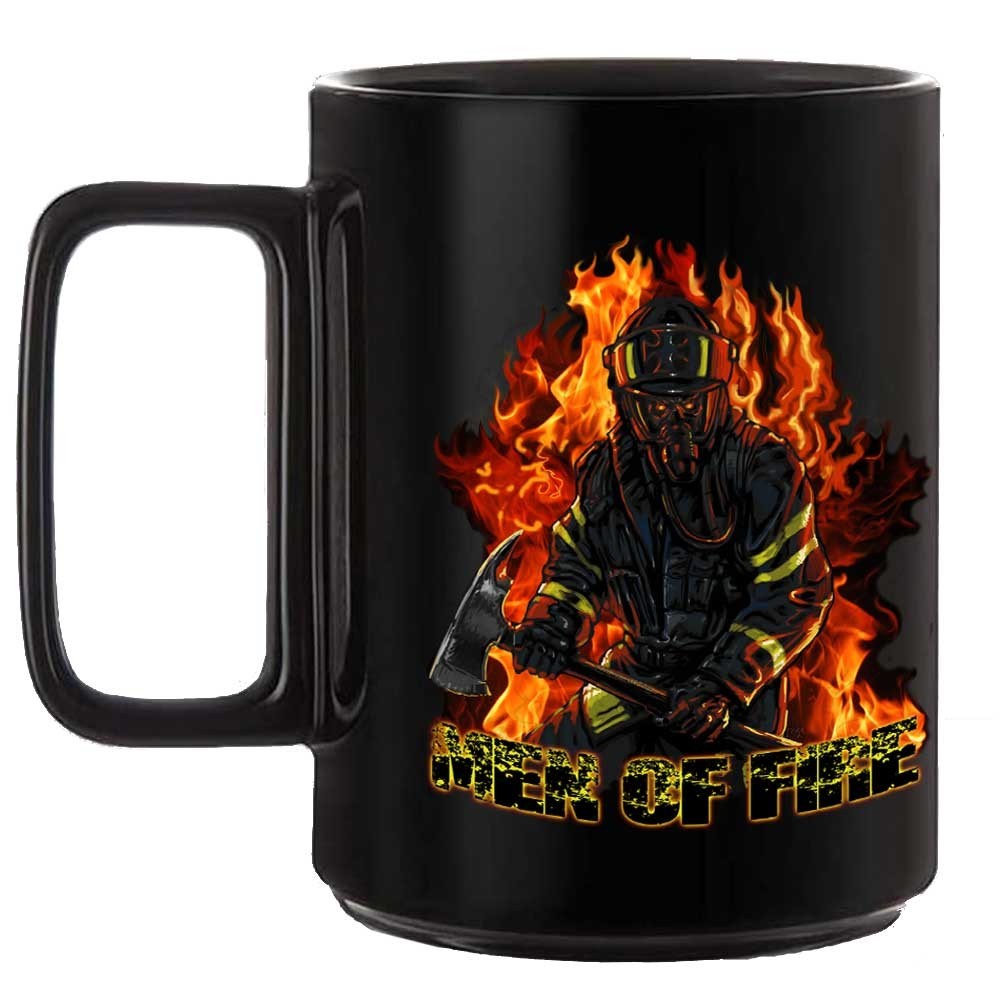 Men of Fire Firefighter Black or White 15 oz Custom Coffee Mug