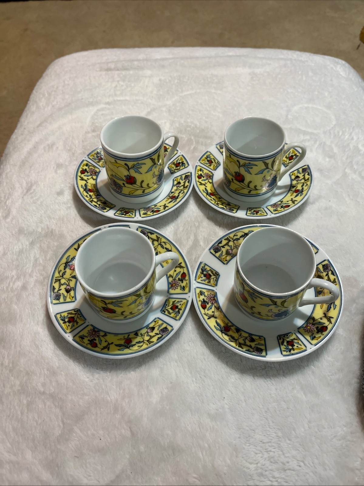 Imperial fine china demitasse 8 piece cups and saucers set
