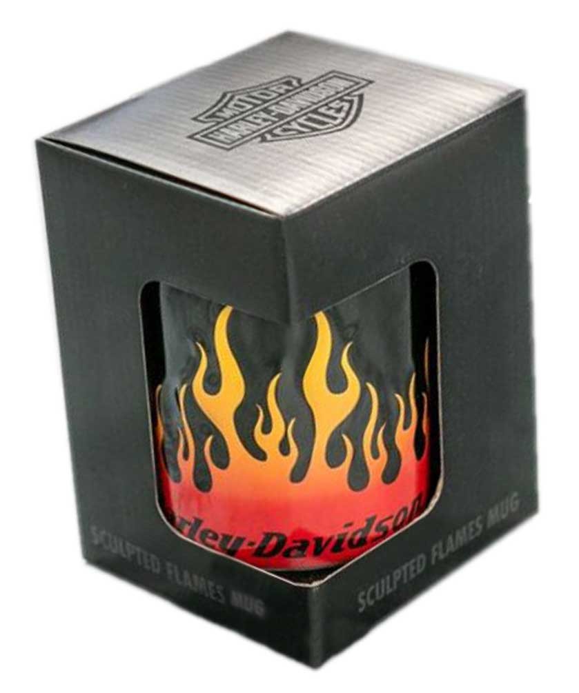 Harley-Davidson Core Sculpted Flames Coffee Mug, 15 oz. – Black HDX-98604