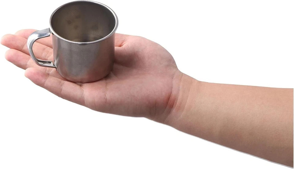 Stainless Steel Coffee Cup With Handle 6 Pcs Camping Cup 4oz Stainless Steel Esp