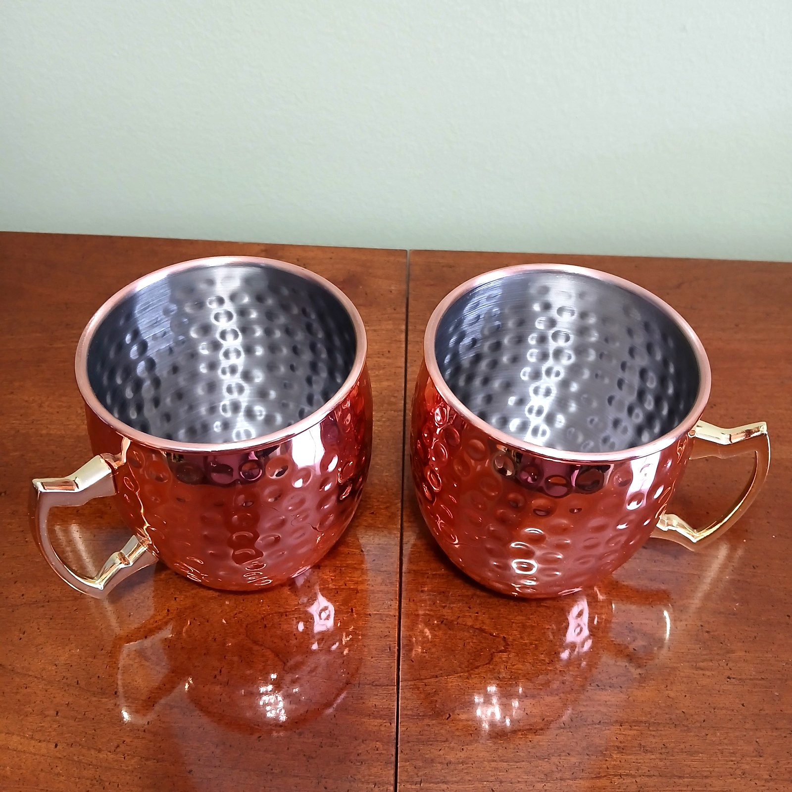 Lot of 2 Moscow Mule Hammered Copper Mugs