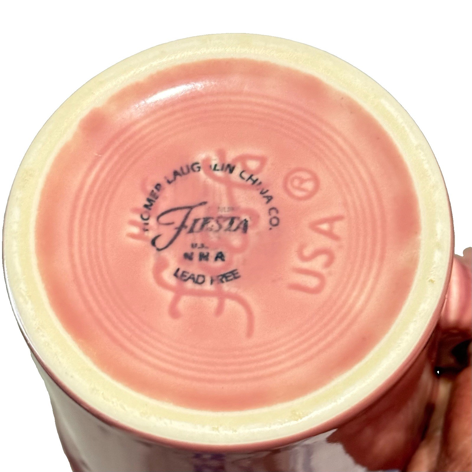 Fiesta Ware Peony Pink Mug Set Of 3 Tom&Jerry Ring Handle Coffee Cup 12oz USA