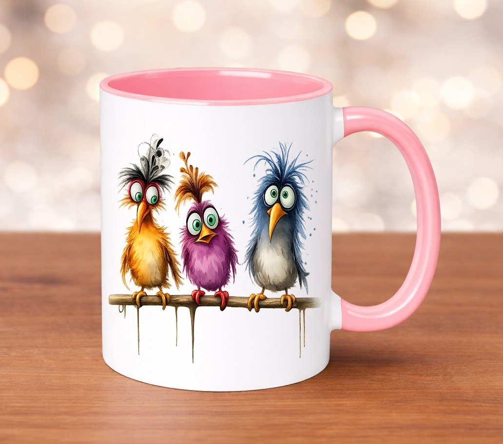 Cute Cartoon Birds Mug Ceramic Coffee Cup Funny Animal Microwave Dishwasher Safe