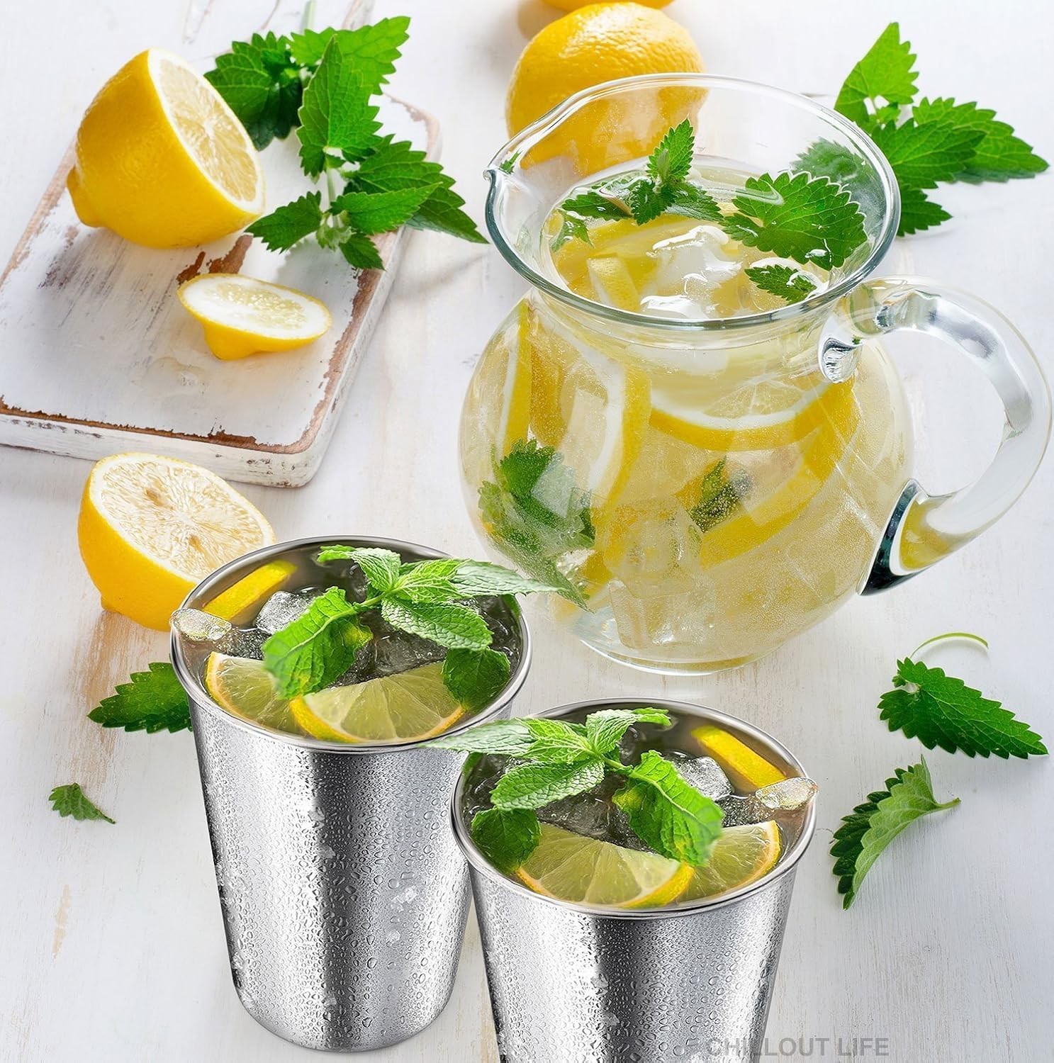 4 Pack Unbreakable Stainless Steel Cups 10Oz Metal Drinking Cup for Camping