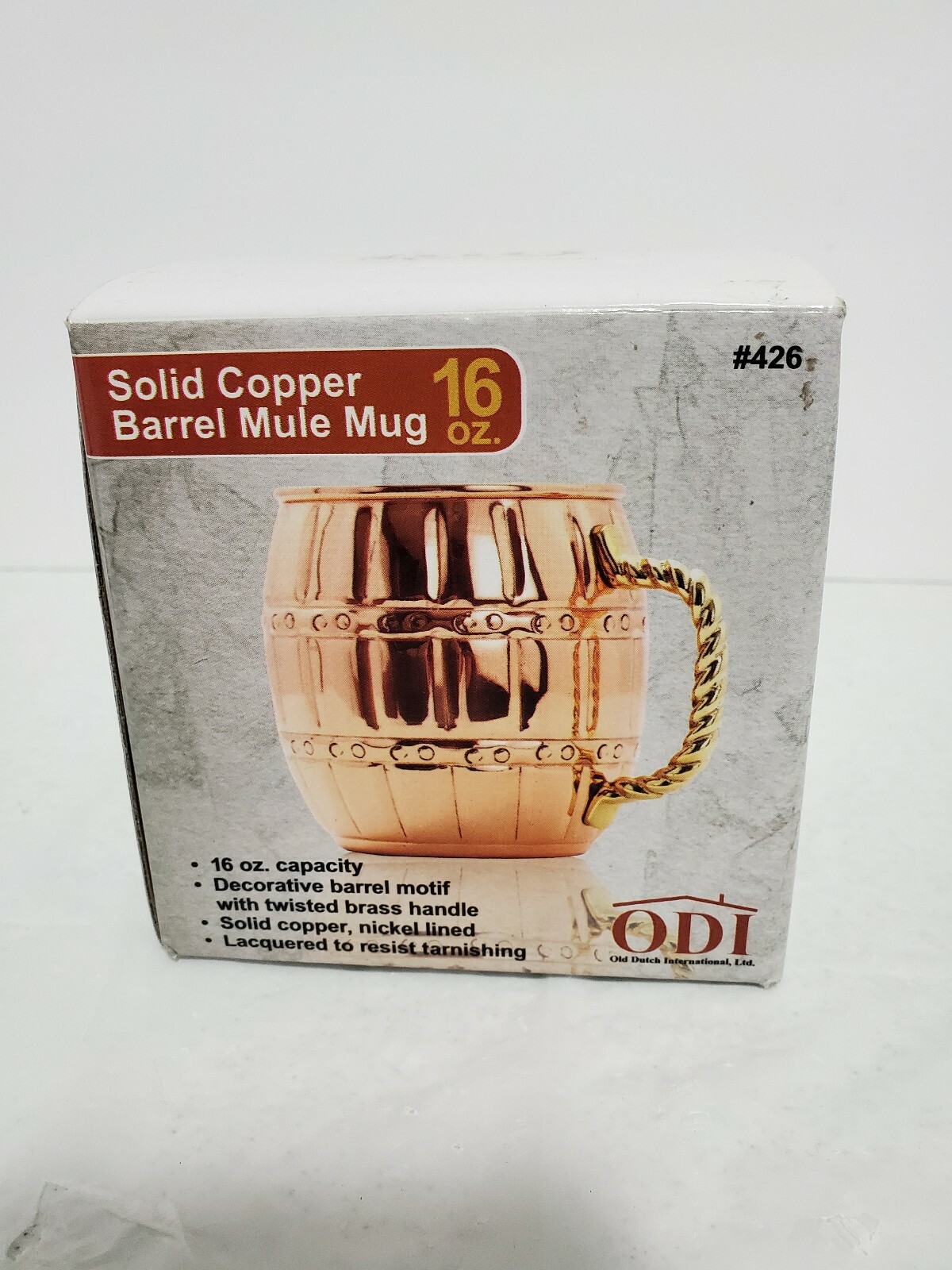 Old Dutch International Solid Copper Moscow Mule Round BARREL Mug 16 oz ODI NIB