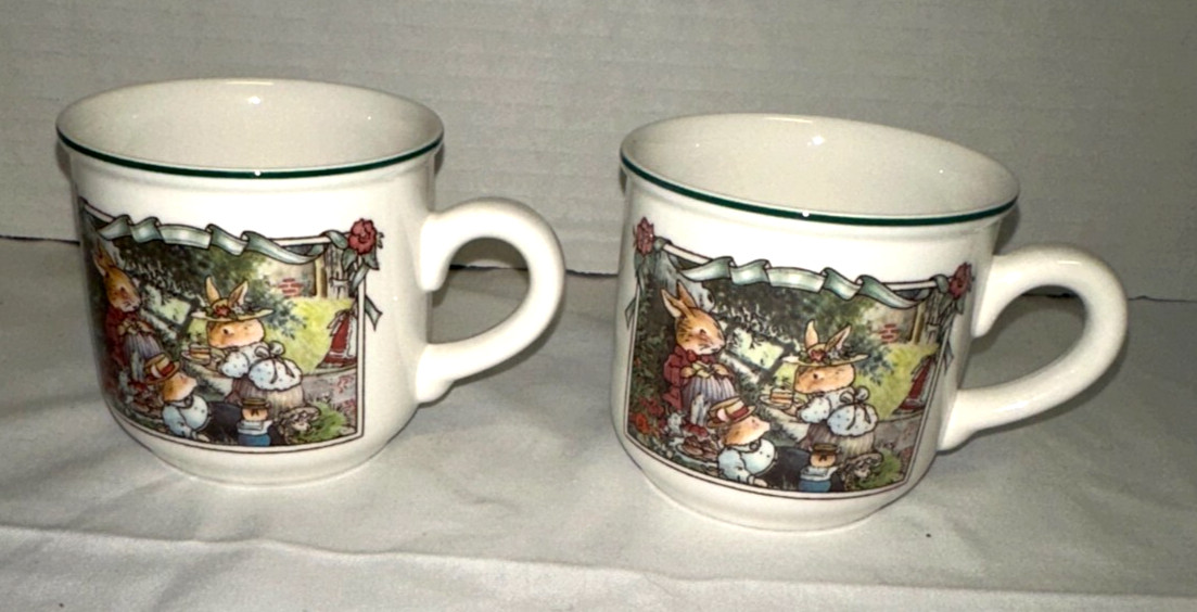 (Set of 2) Villeroy & Boch FOXWOOD TALES “Picnic” MUGS/Cups (Luxembourg)