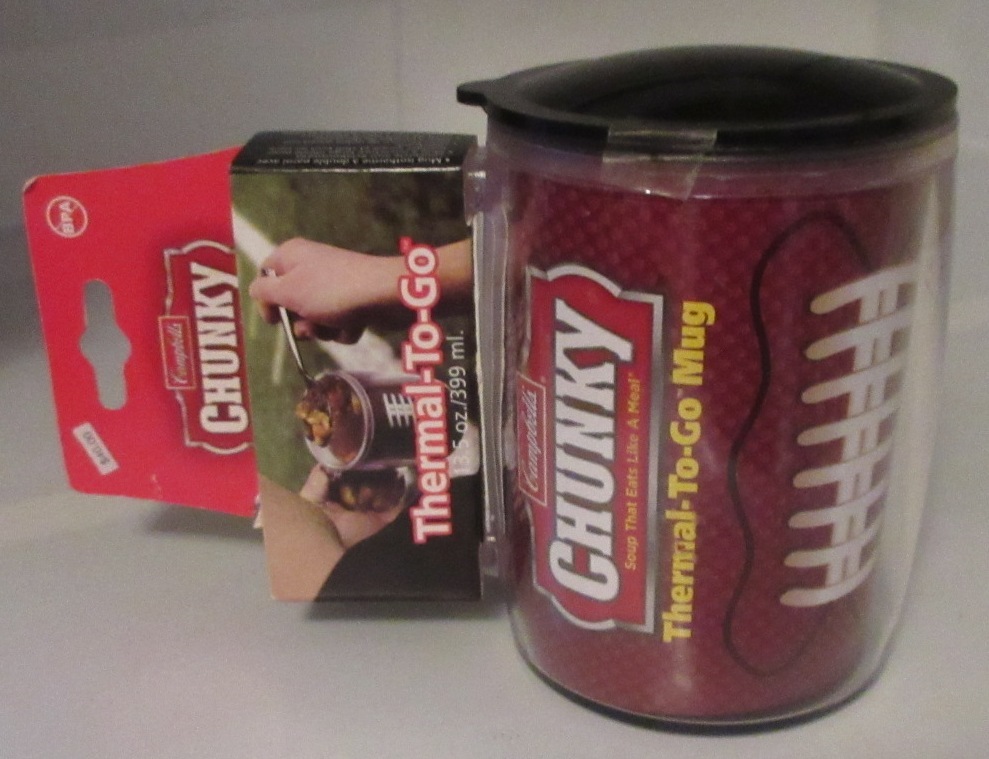 Campbell’s Chunky Football Thermal-To-Go Mug Soup Bowl 13.5 oz BPA FREE NEW