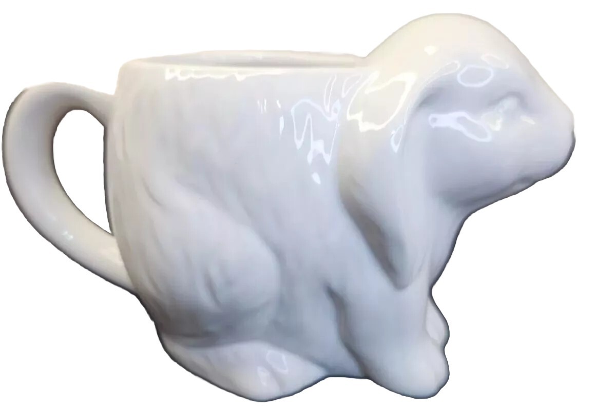 Brightstar Stoneware Figural Bunny Mug White Easter Spring Animal NEW