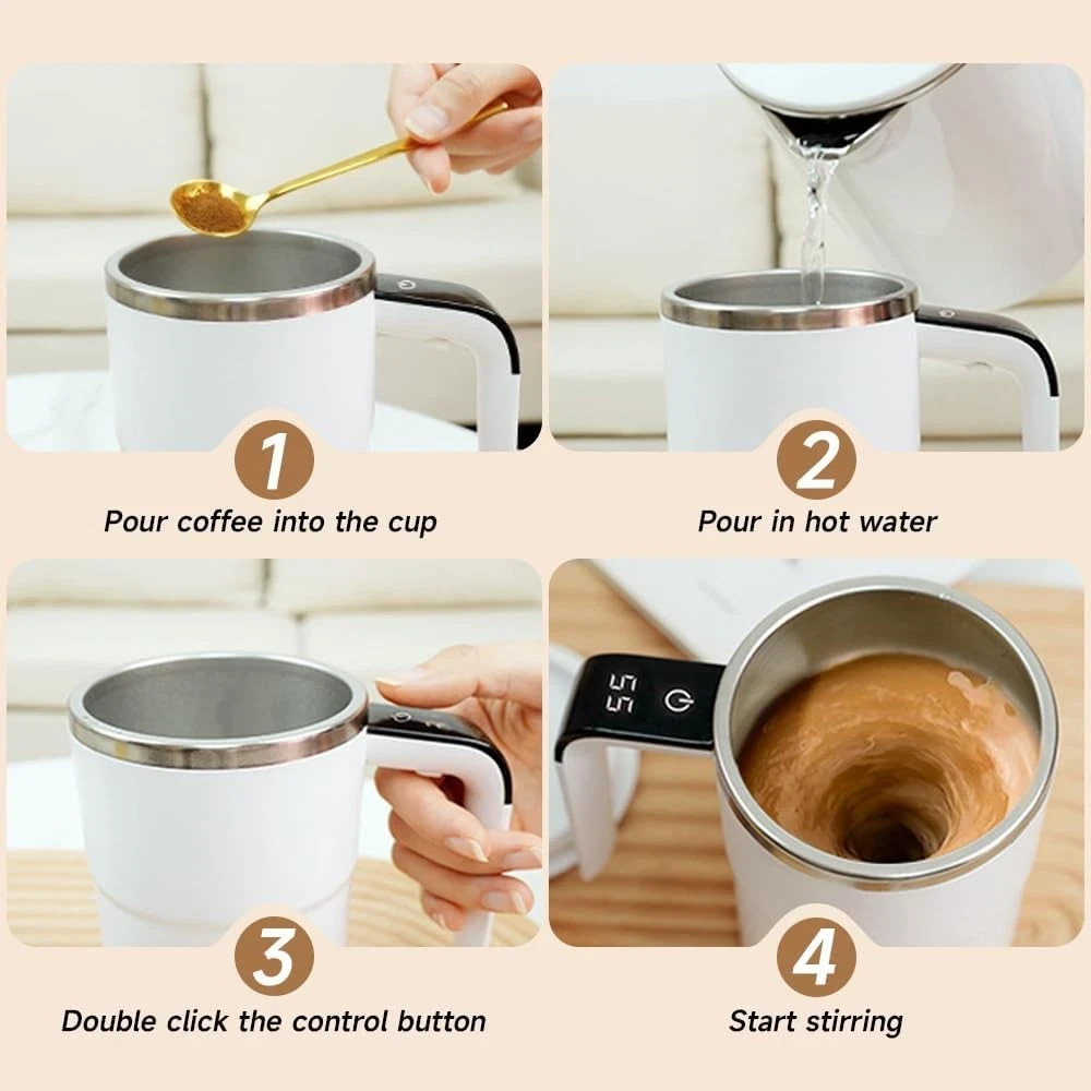 Self Stirring Cup Automatic Electric Mixing Coffee Milk Tea-FAST US SHIP