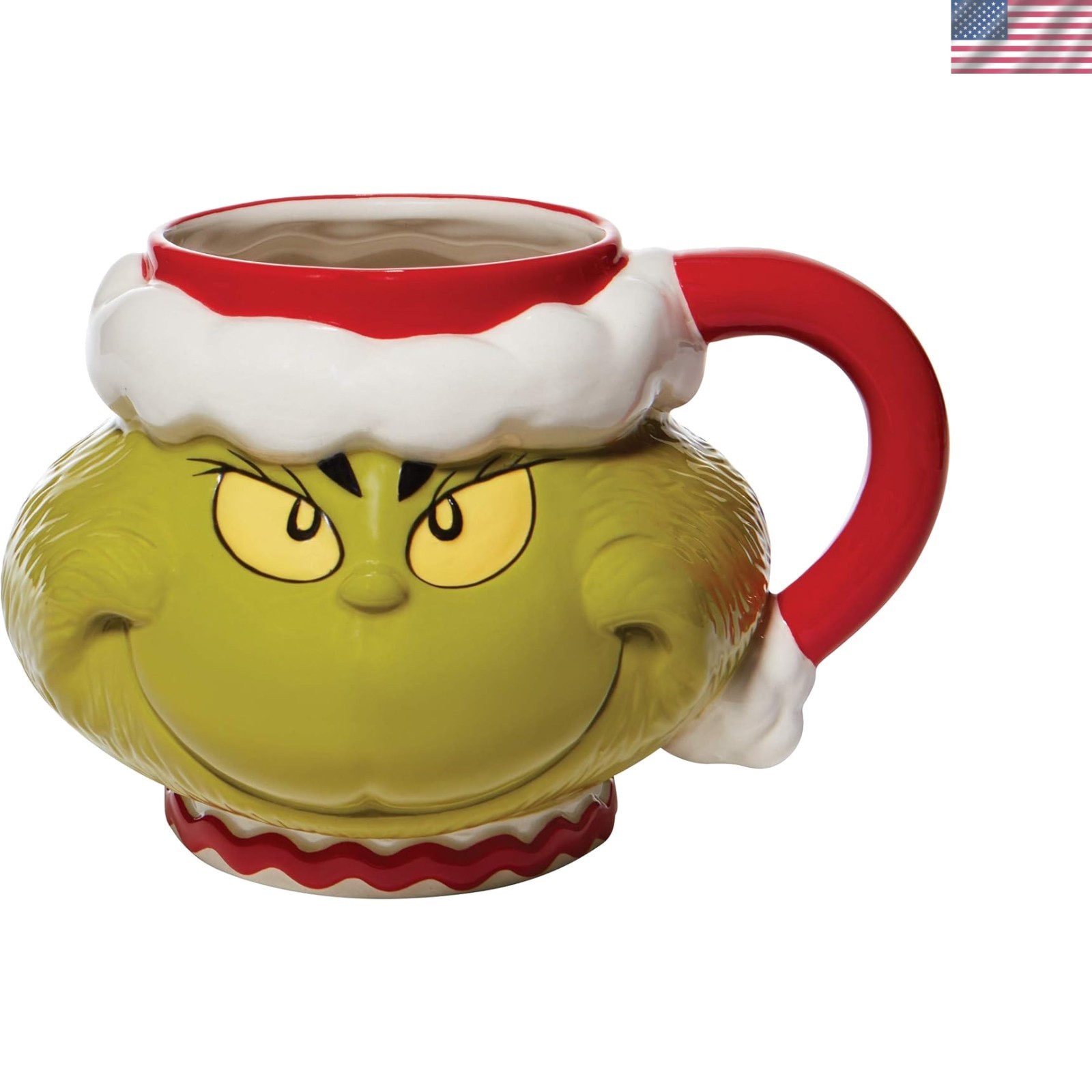 Multicolor Sculpted Grinch Mug – 32 Oz Christmas Gift Box for Nostalgic Adults