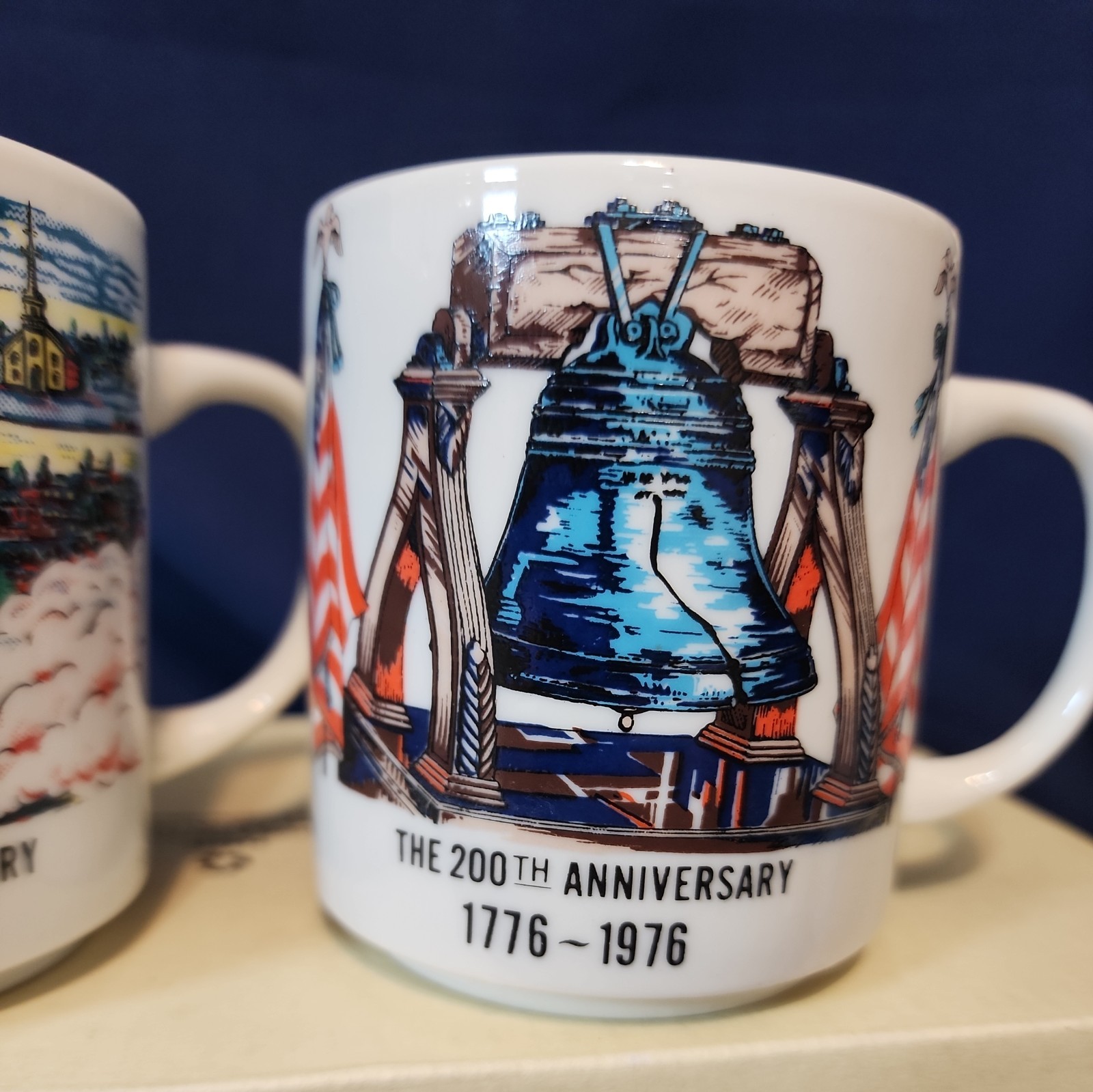 Set 2 coffee Vintage USA 200th Anniversary Cups 1776-1976 Porcelain (Japan)