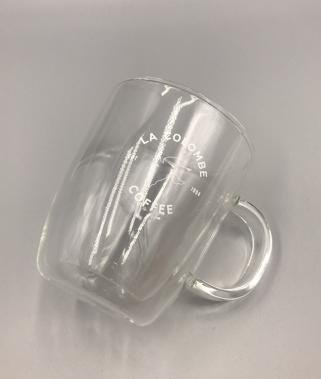 La Colombe Coffee Roasters & Bodum Double Wall Glass Mug Cup Collaboration 10oz