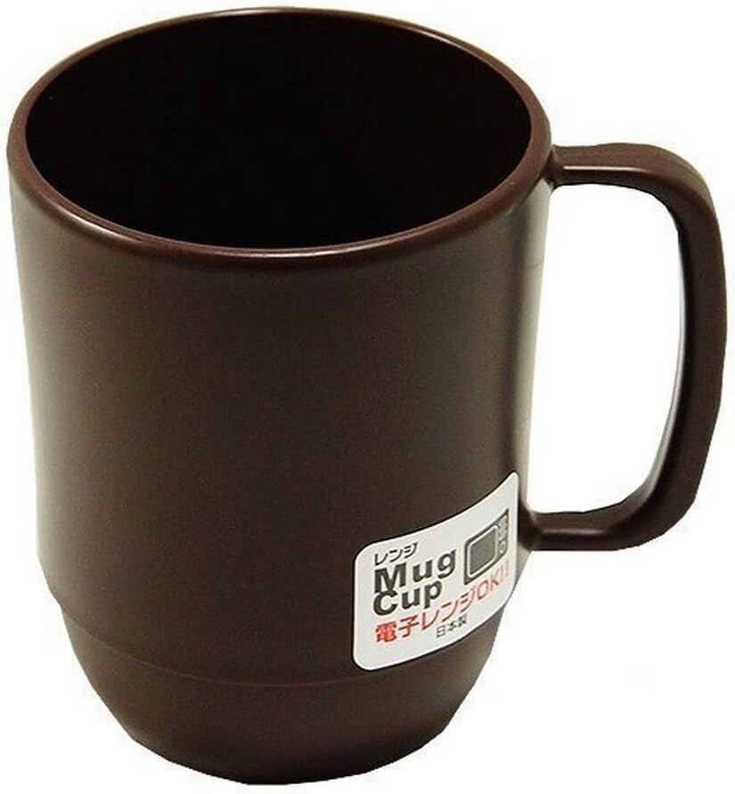 3 Pack Plastic Microwavable Water Mug 12oz Brown BPA Free Made in Japan S-3092×3