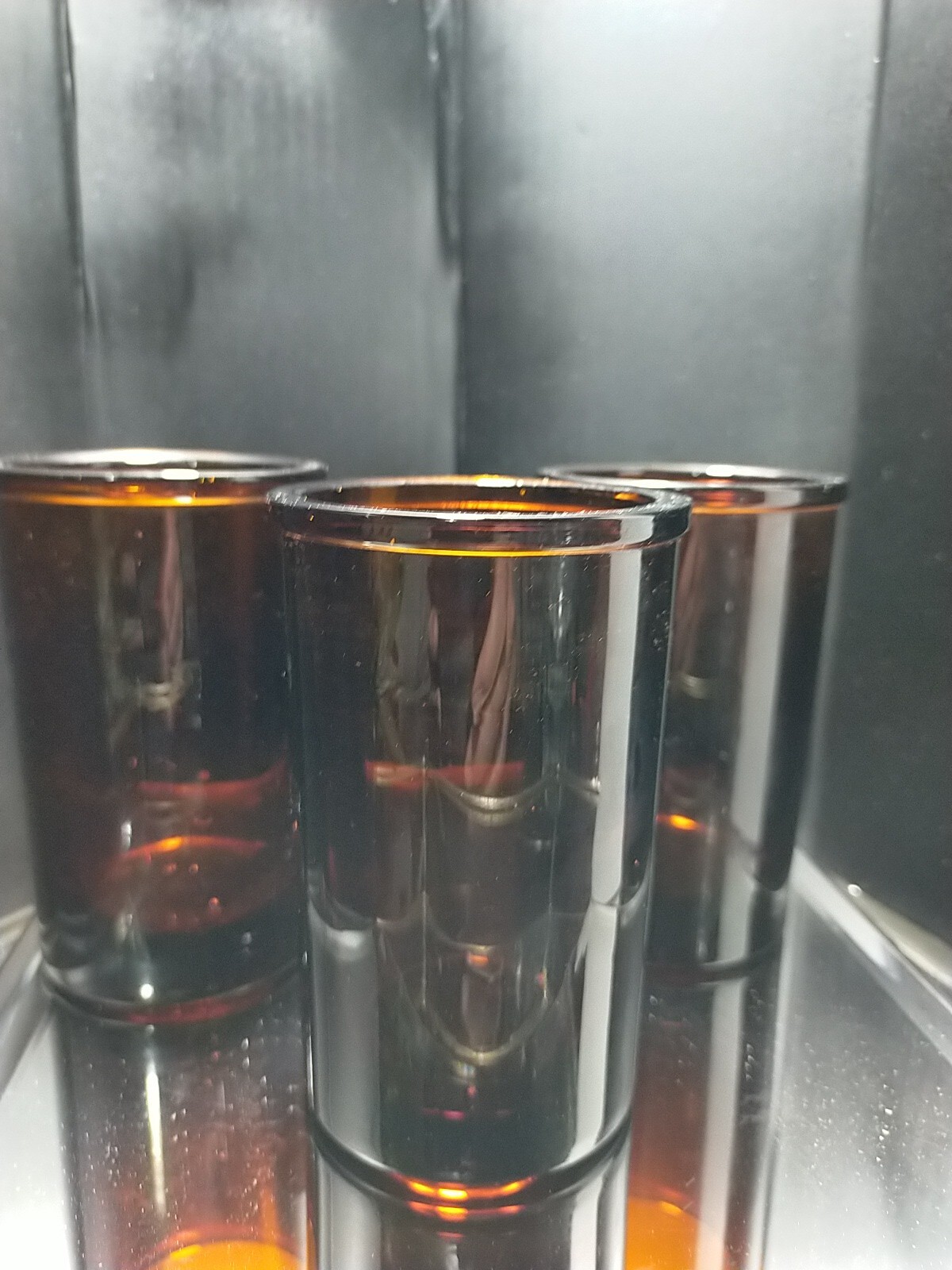 4 x Amber Latte Glass Thick Durable 250ml Beaker 12×7.5cm x 6mm