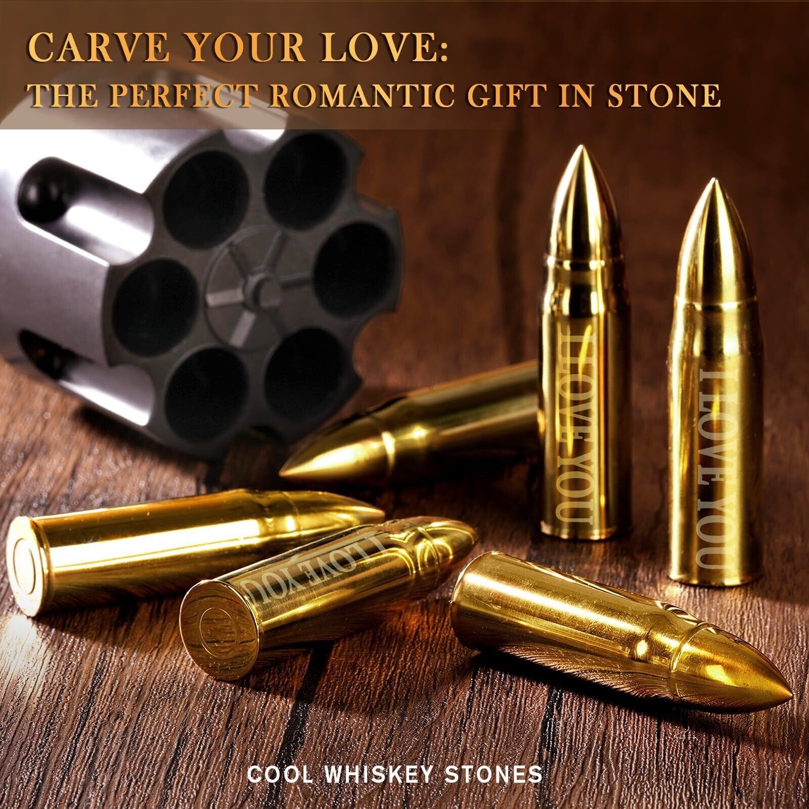 OAKSEA Whiskey Barrel with Whiskey Stones that are bullet shaped + Holder + Bag