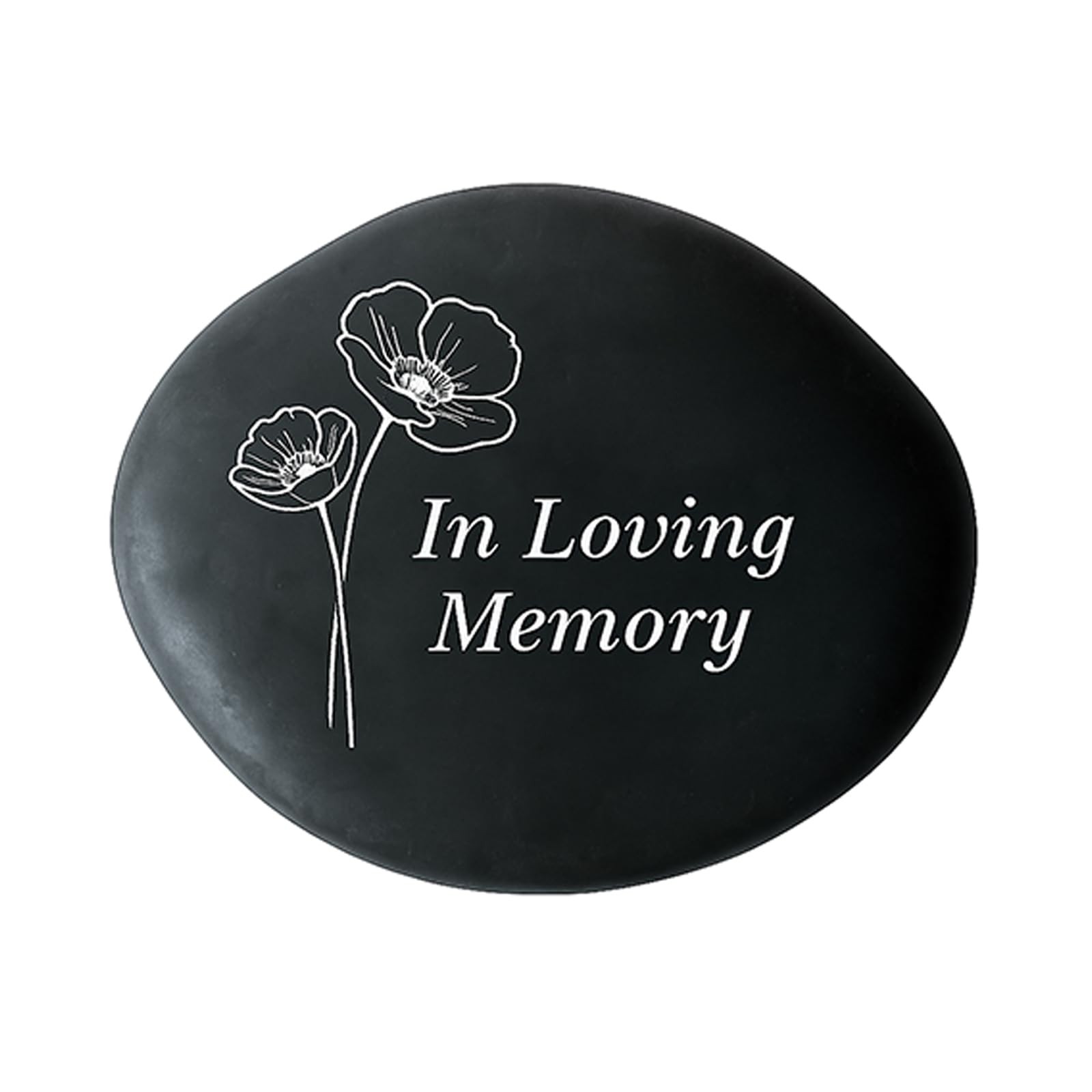 in Loving Memory Memorial Stone with Poppy Flower – Small Remembrance Garden …