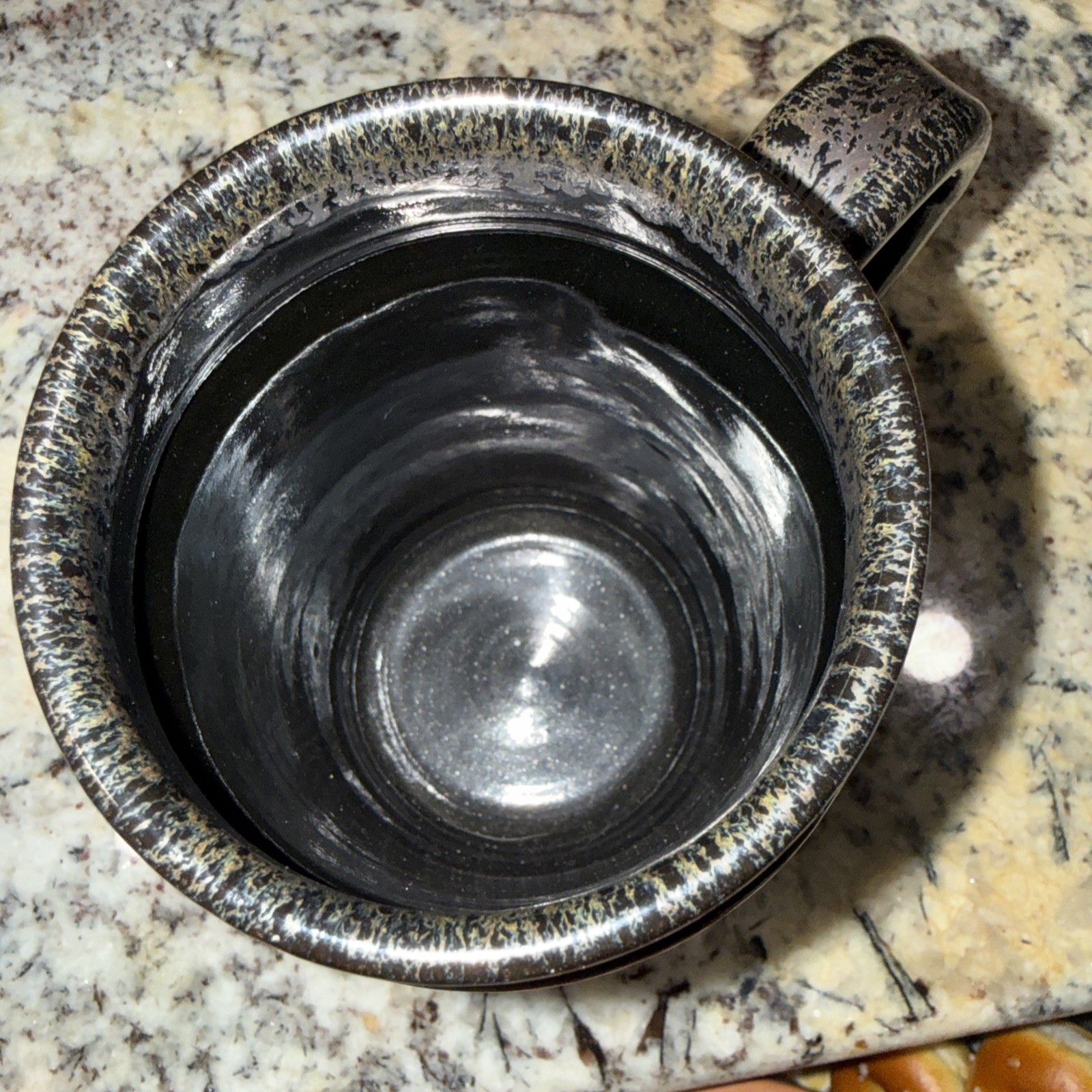 Iron Hill Brewery – Beer Mug Stein Black Pottery Drip Glaze Club 2018-Newark, DE