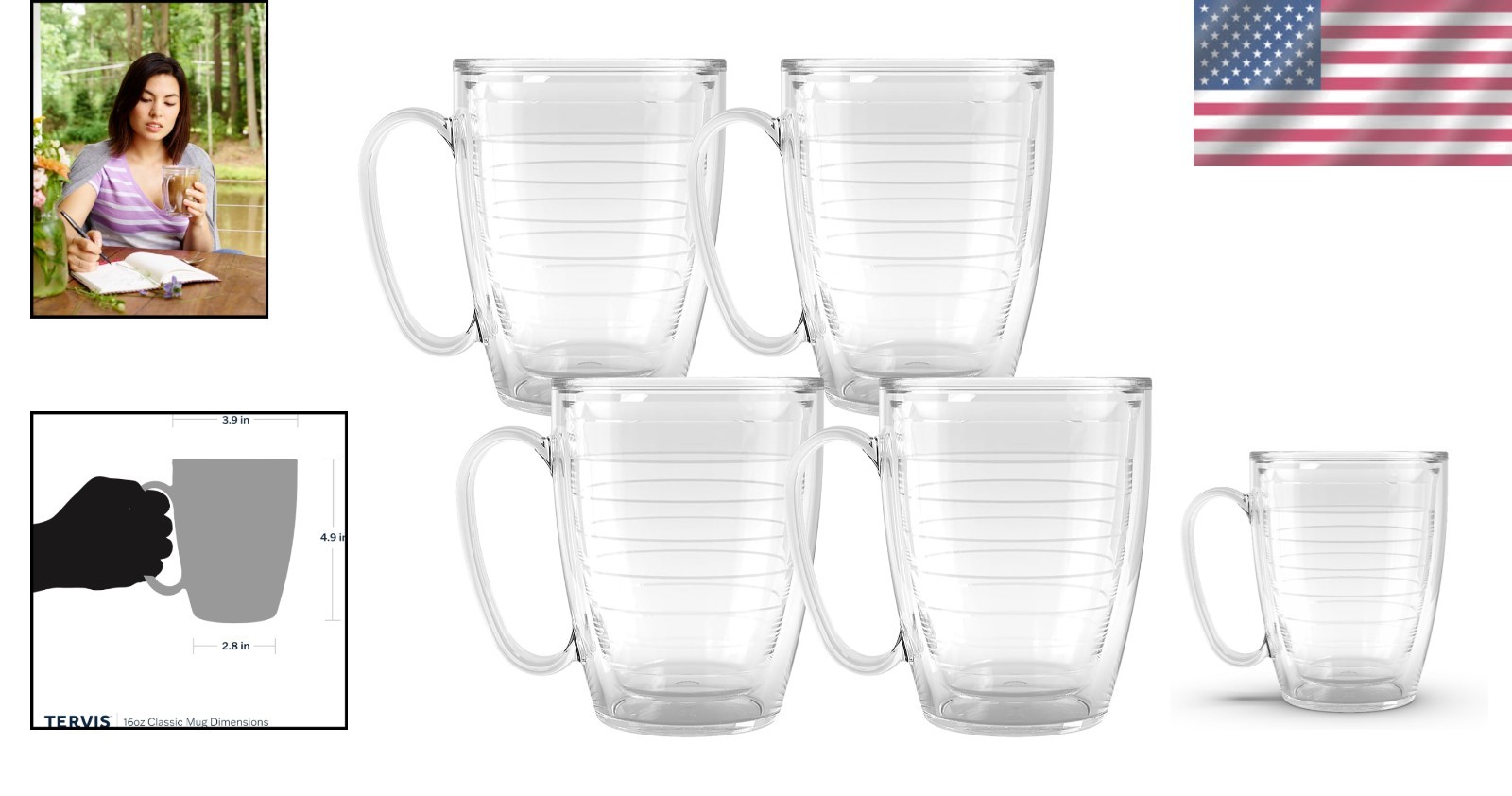 Dishwasher Safe Insulated Mug Set – 16oz, 4 Pack