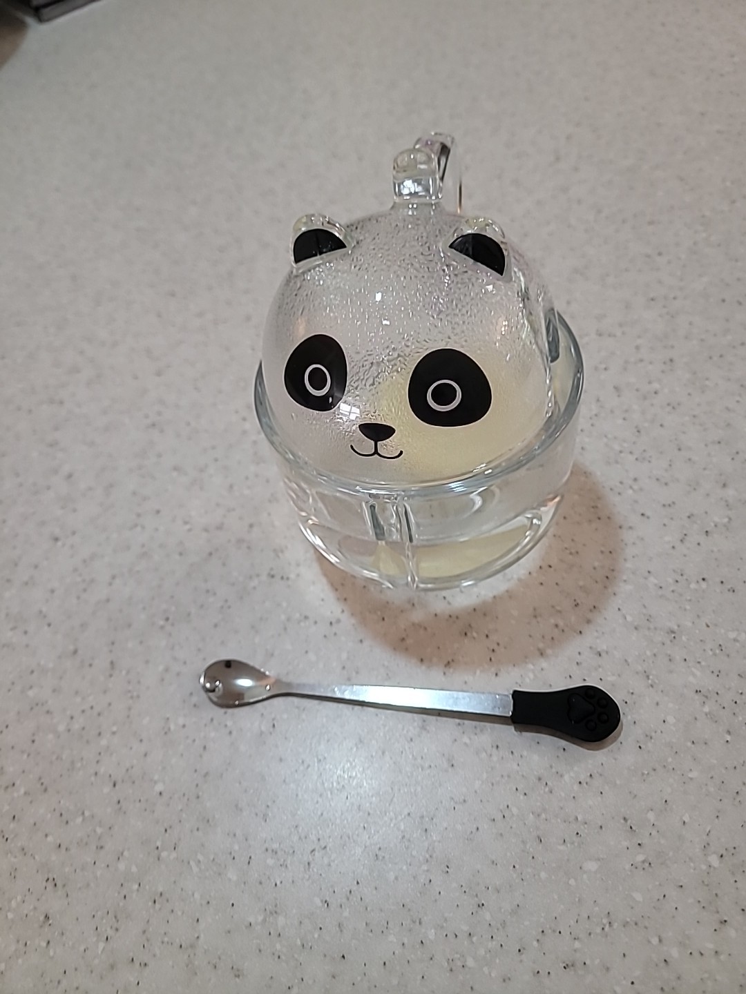 Panda Glass Mug Set Clear Color –3 Pc–New In Box