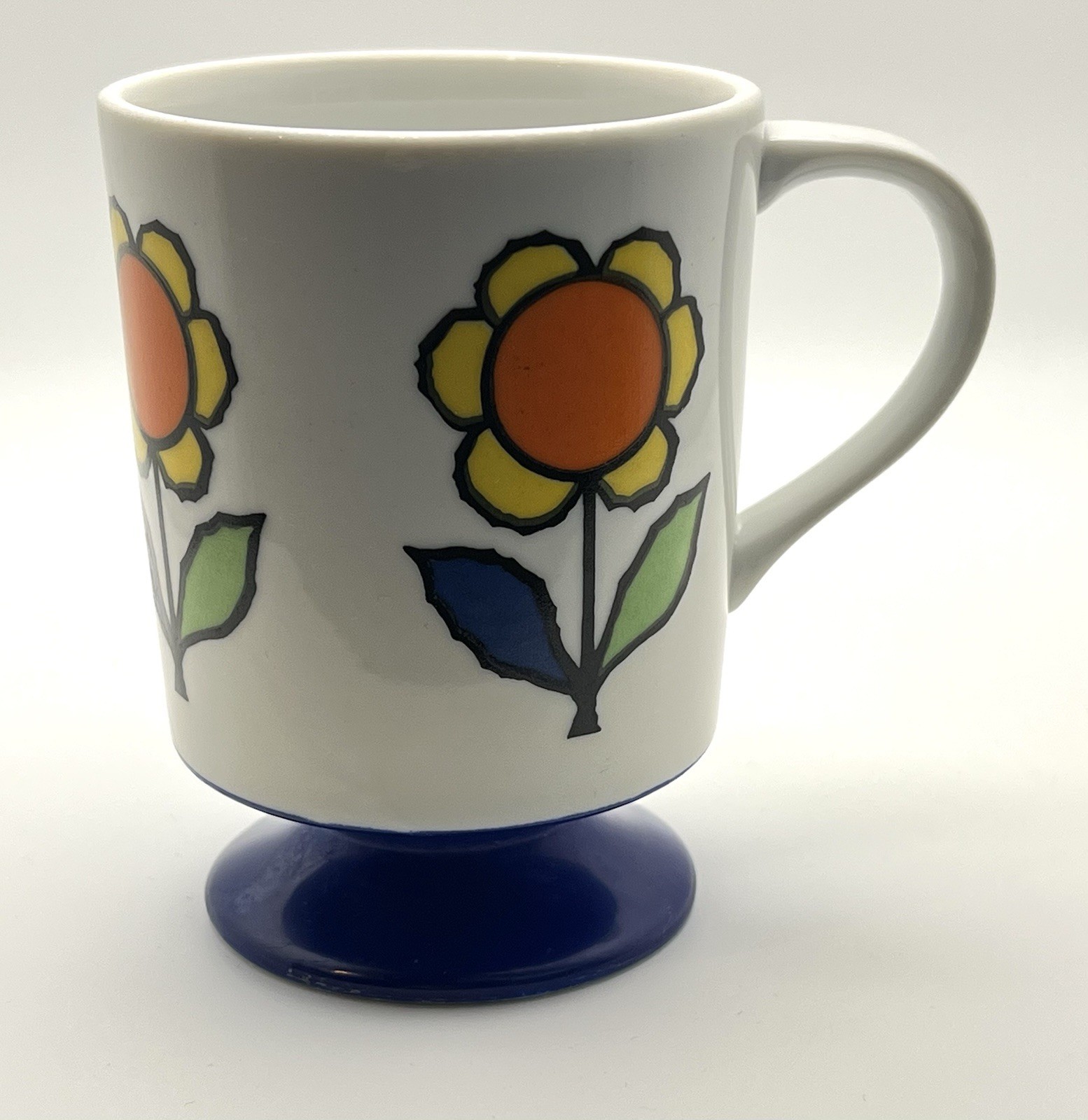 Sunflower Ceramic Pedestal Mug Made in Japan