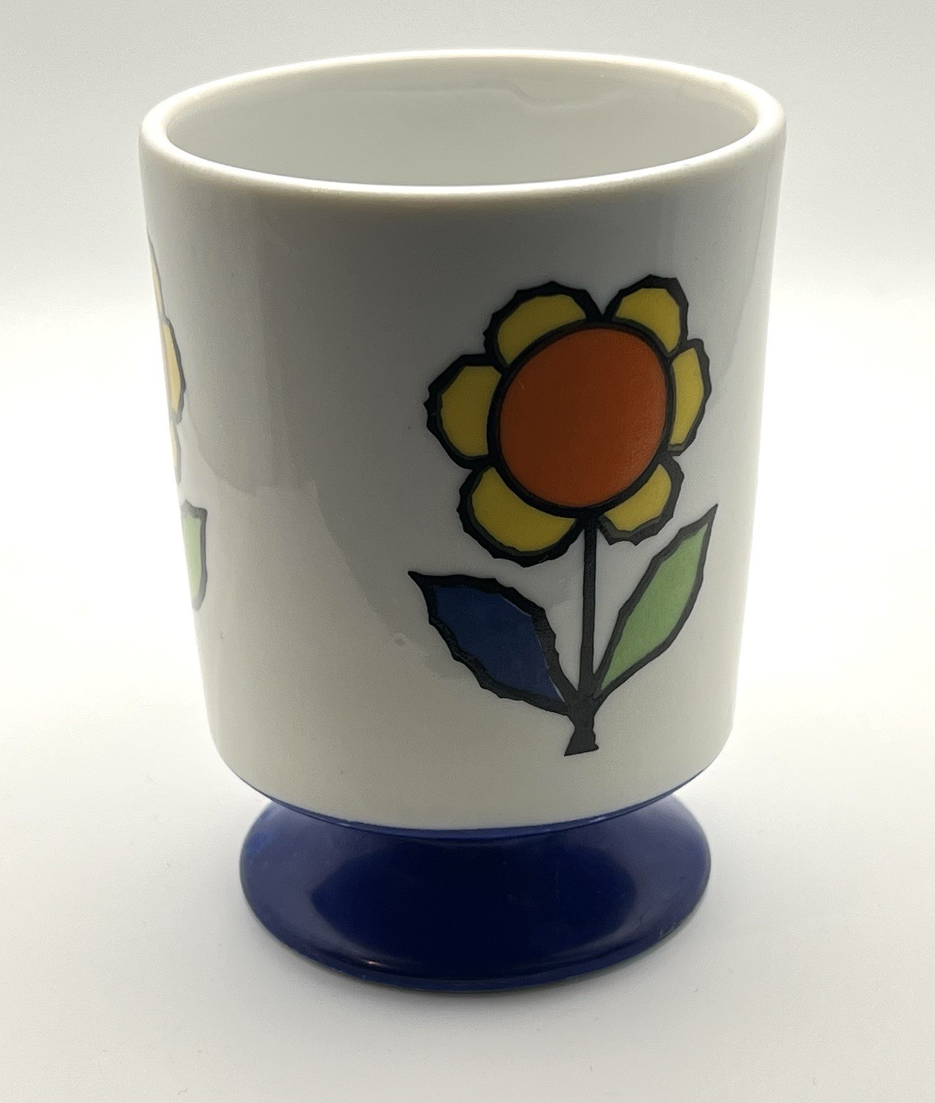 Sunflower Ceramic Pedestal Mug Made in Japan